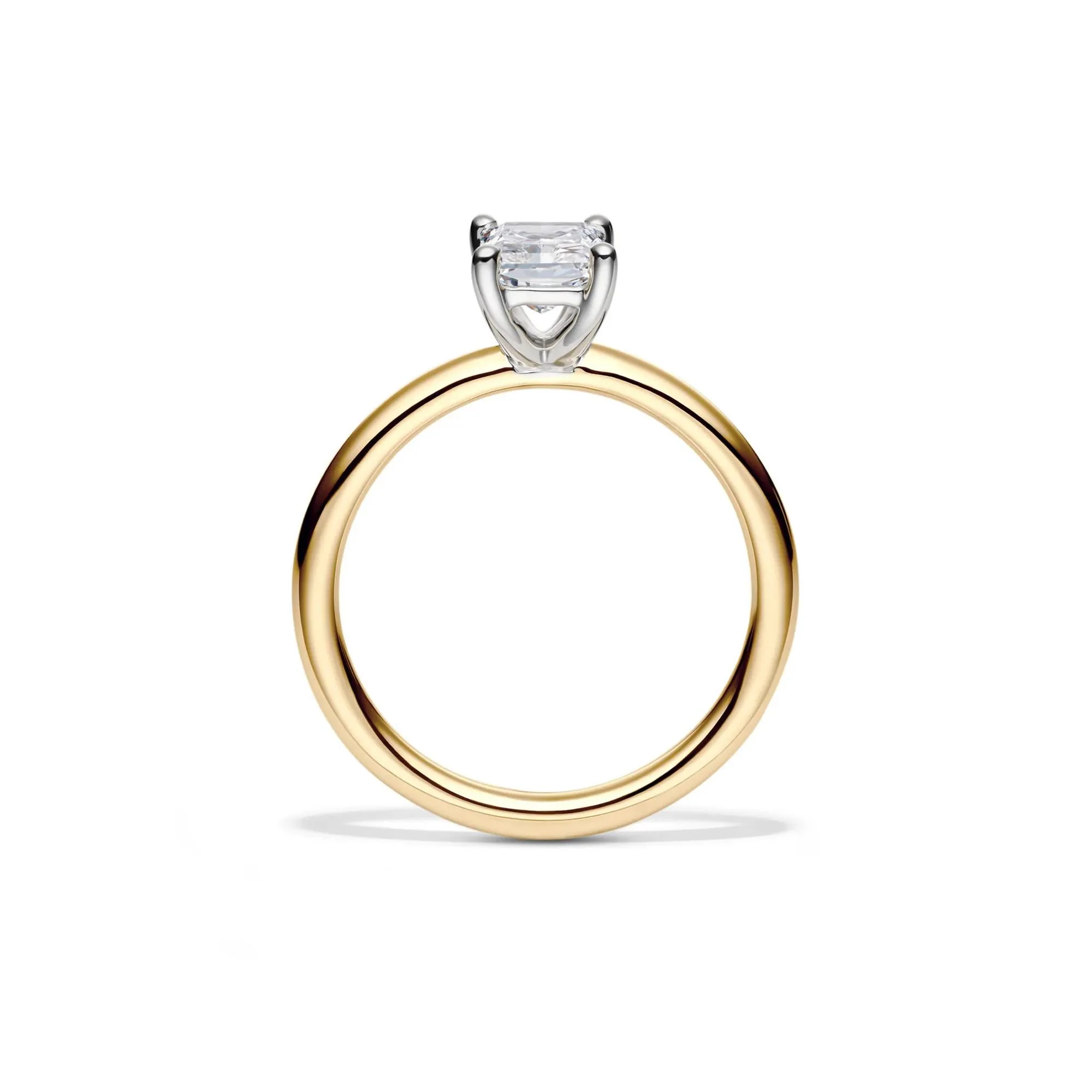 Lab Grown Diamond Radiant-Cut Solitaire Ring 14K Yellow Gold (1 CT.) Size 5 2mm - Image 2