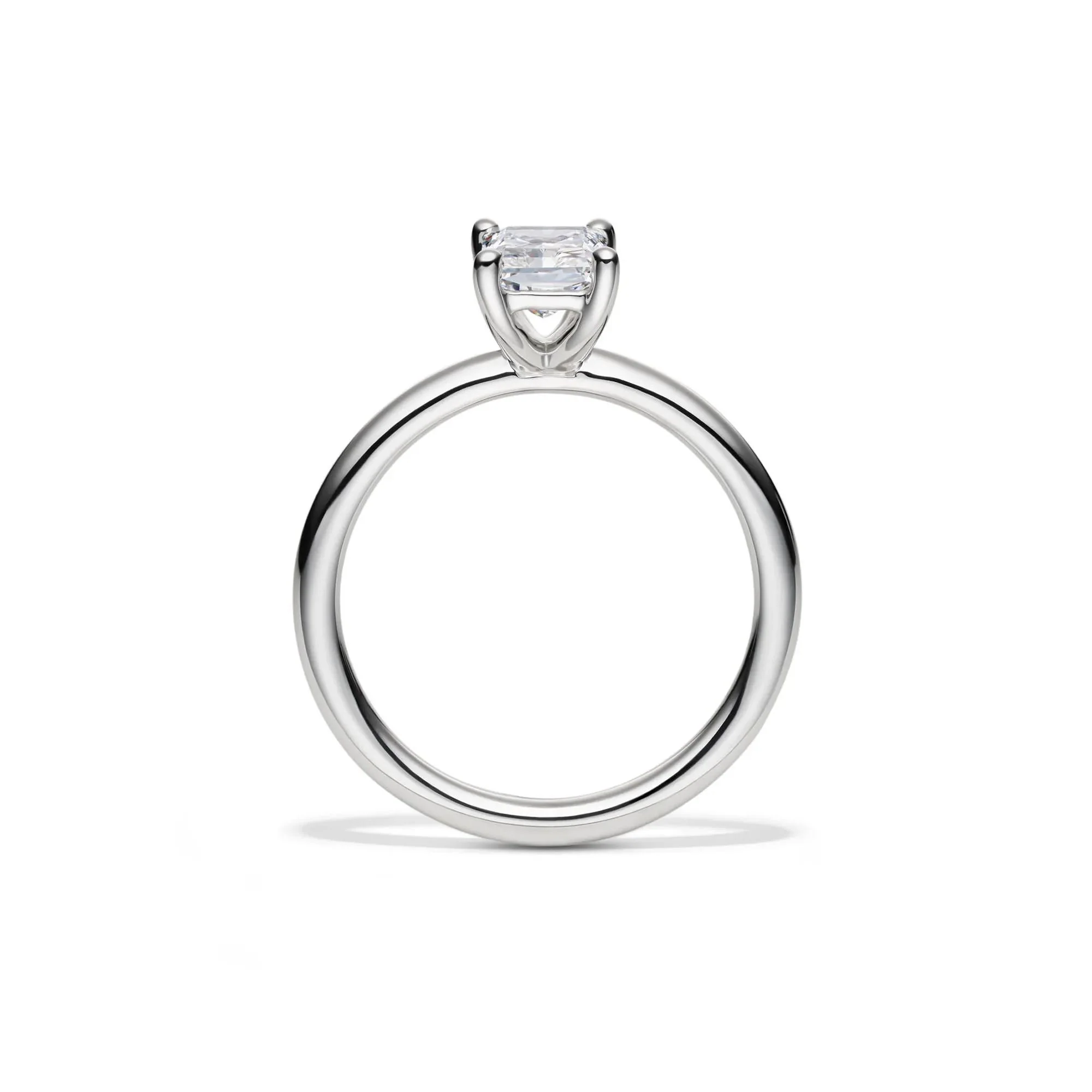 Lab Grown Diamond Radiant-Cut Solitaire Ring Platinum (1 CT.) White Size 8 2mm - Image 2