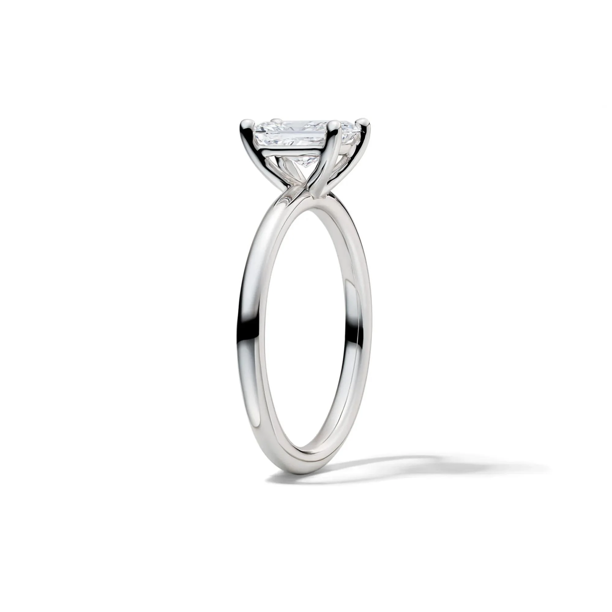 Lab Grown Diamond Radiant-Cut Solitaire Ring Platinum (1 CT.) White Size 8 2mm - Image 3