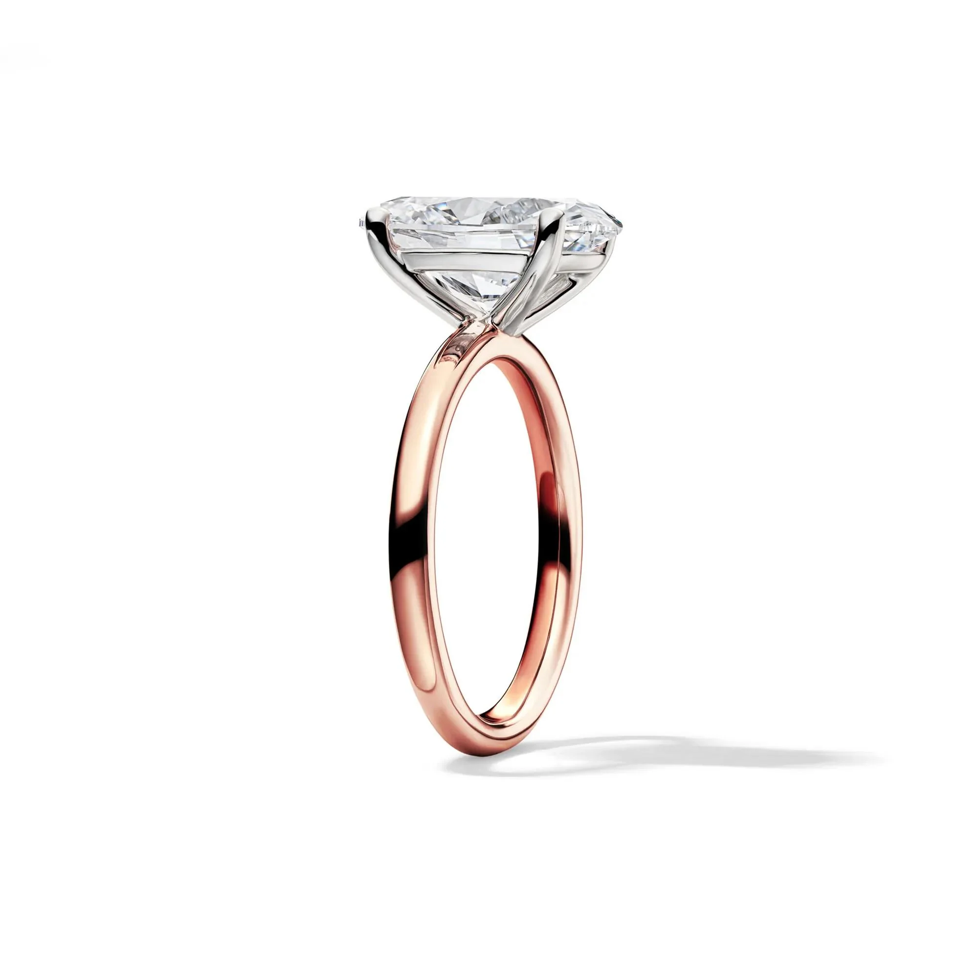 Lab Grown Diamond Oval Solitaire Engagement Ring 14K Rose Gold (4 CT.) Size 4 2mm - Image 3