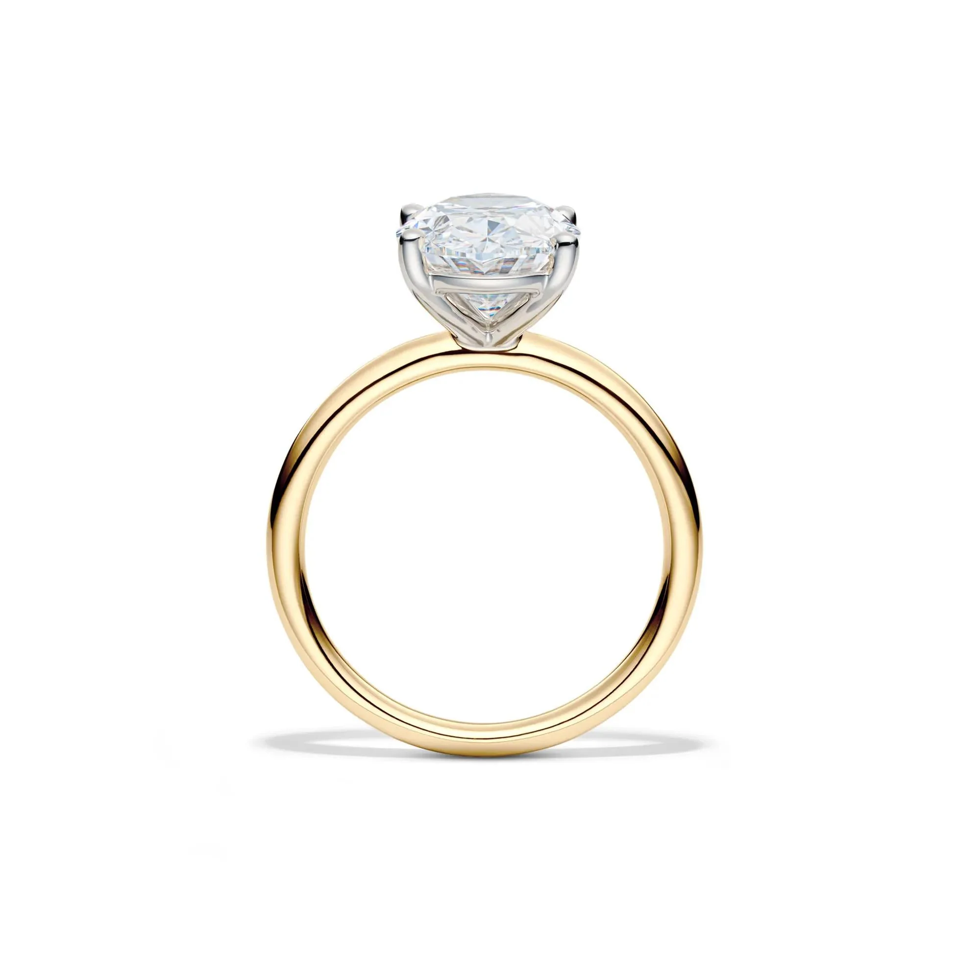 Lab Grown Diamond Oval Solitaire Engagement Ring 14K Yellow Gold (4 CT.) Size 4 2mm - Image 2