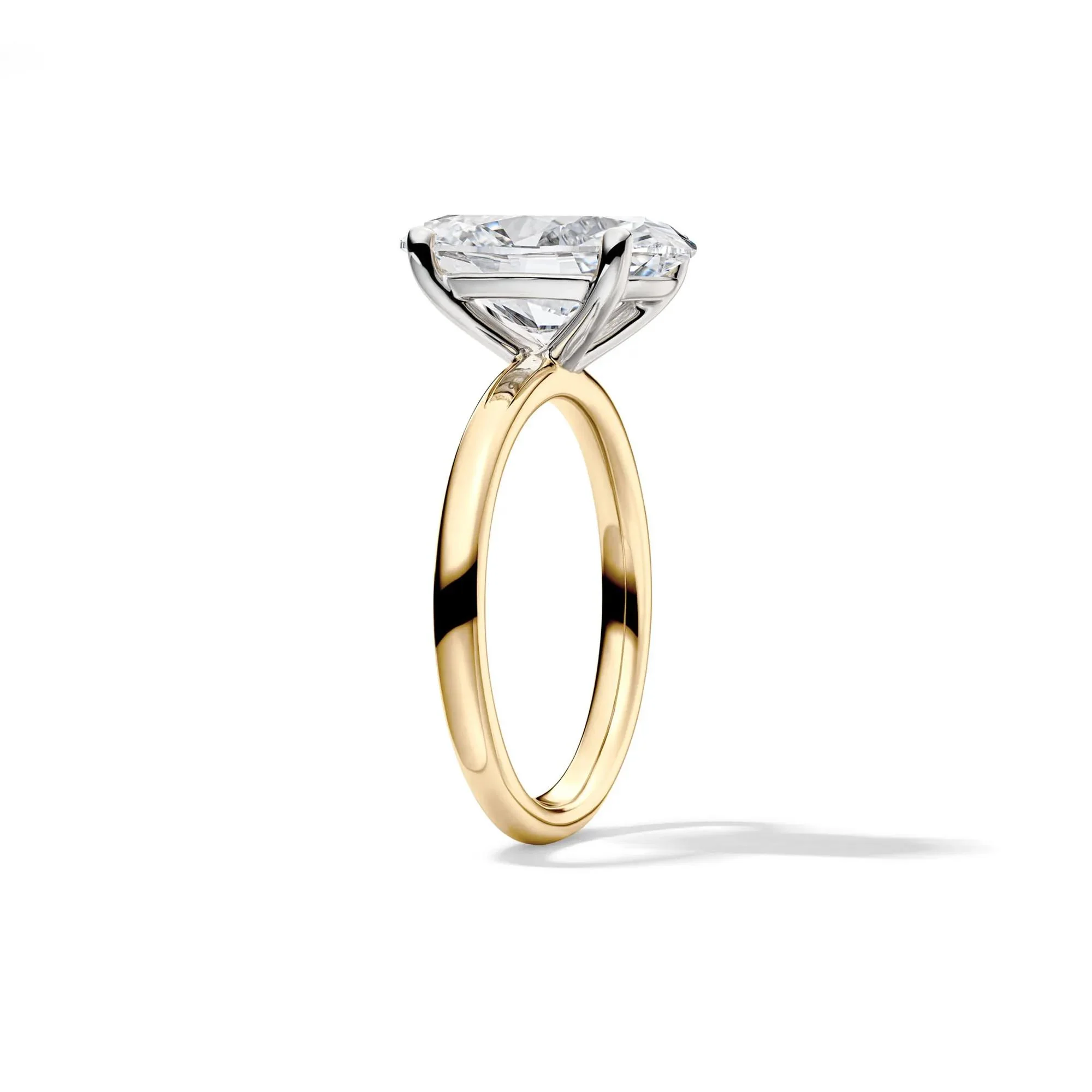 Lab Grown Diamond Oval Solitaire Engagement Ring 14K Yellow Gold (4 CT.) Size 8 2mm - Image 3