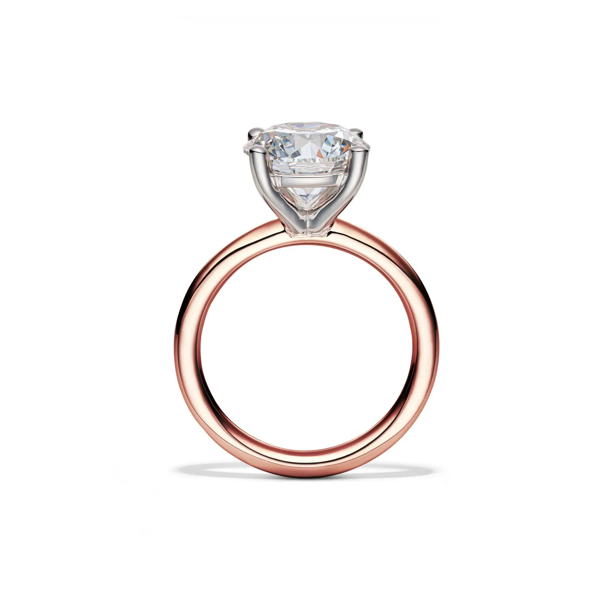 Lab Grown Diamond Round Solitaire Engagement Ring 14K Rose Gold (4 CT.) Size 10 2mm - Image 2