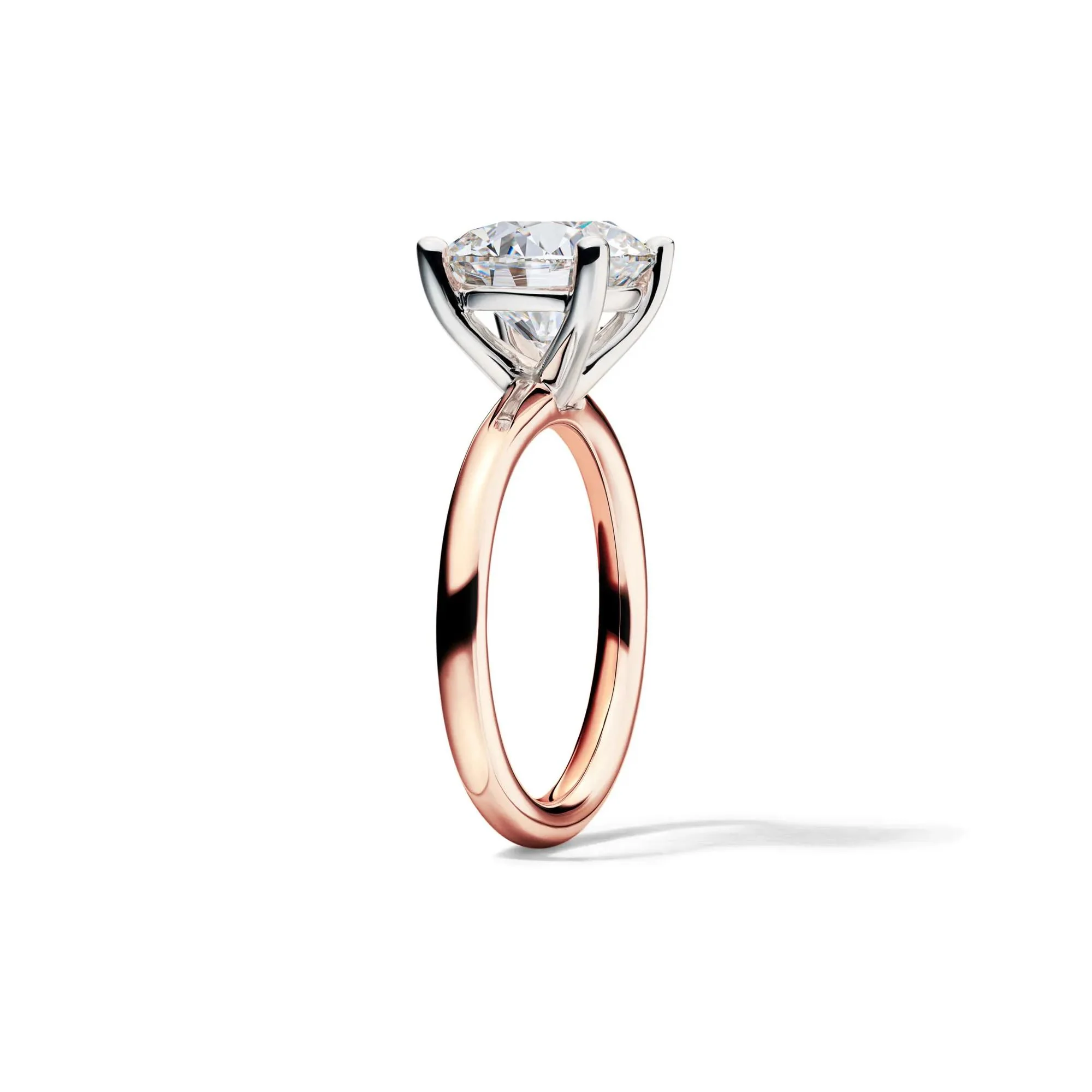 Lab Grown Diamond Round Solitaire Engagement Ring 14K Rose Gold (4 CT.) Size 6.5 2mm - Image 3