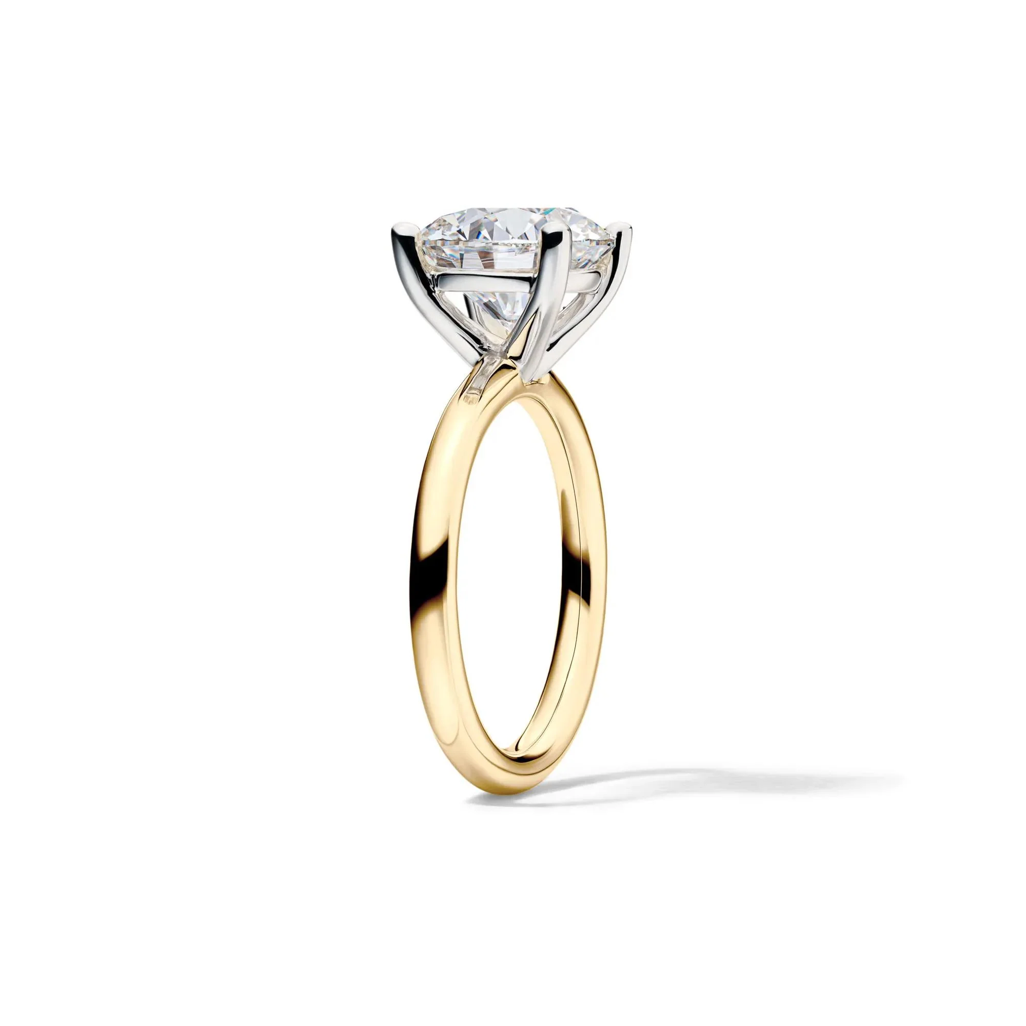 Lab Grown Diamond Solitaire Round Engagement Ring 14K Yellow Gold (4 CT.) Size 9.5 2mm - Image 3