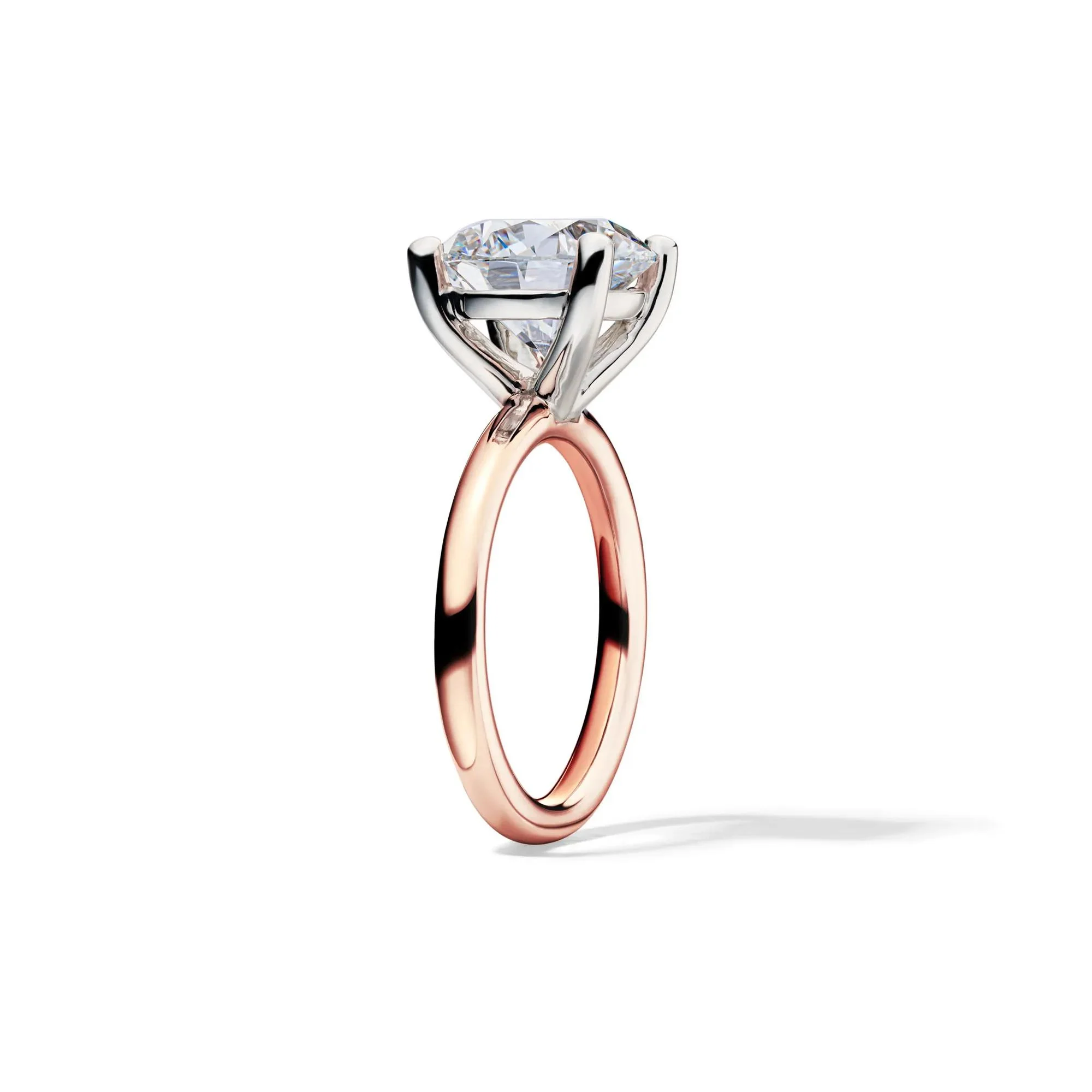 Lab Grown Diamond Round Solitaire Engagement Ring 14K Rose Gold (5 CT.) Size 5.5 2mm - Image 3