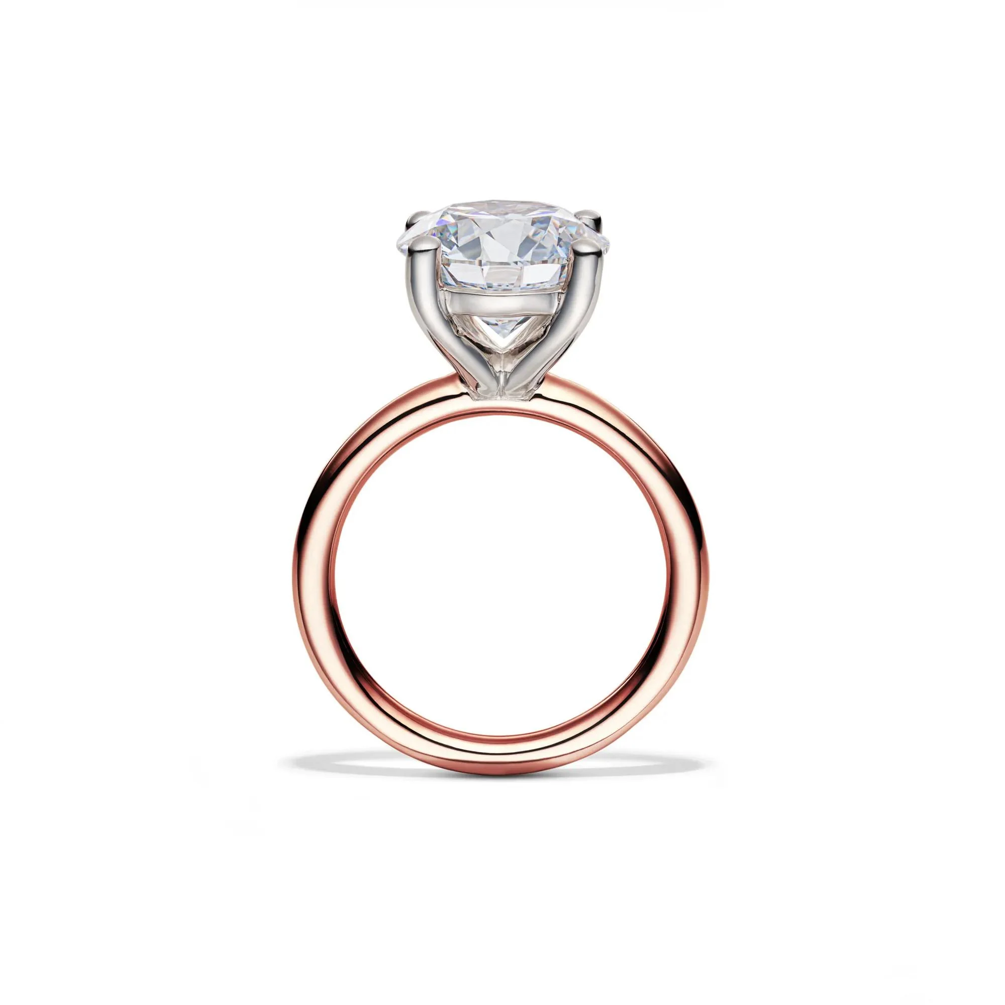 Lab Grown Diamond Round Solitaire Engagement Ring 14K Rose Gold (5 CT.) Size 6.5 2mm - Image 2