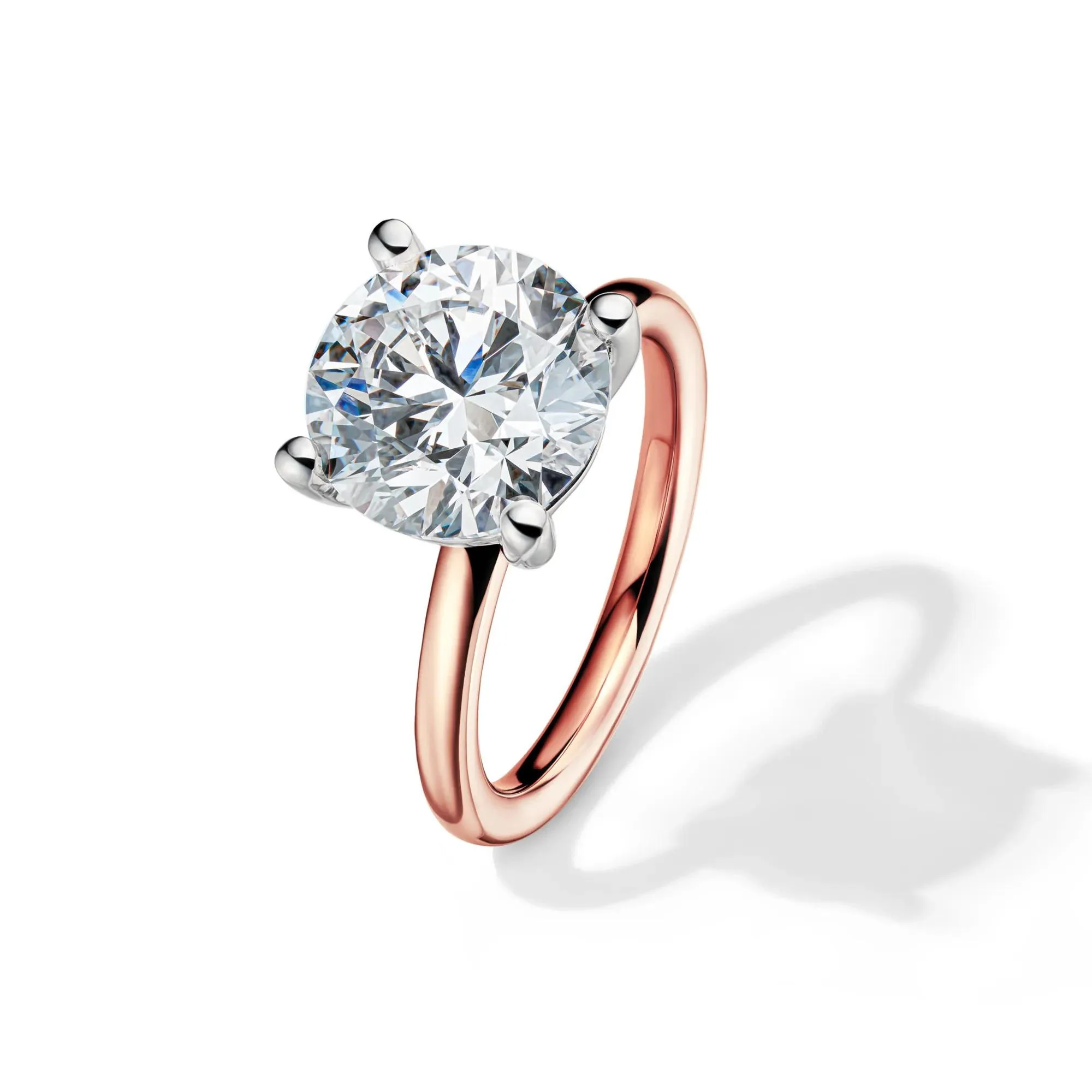 Lab Grown Diamond Round Solitaire Engagement Ring 14K Rose Gold (5 CT.) Size 9.5 2mm - Image 4