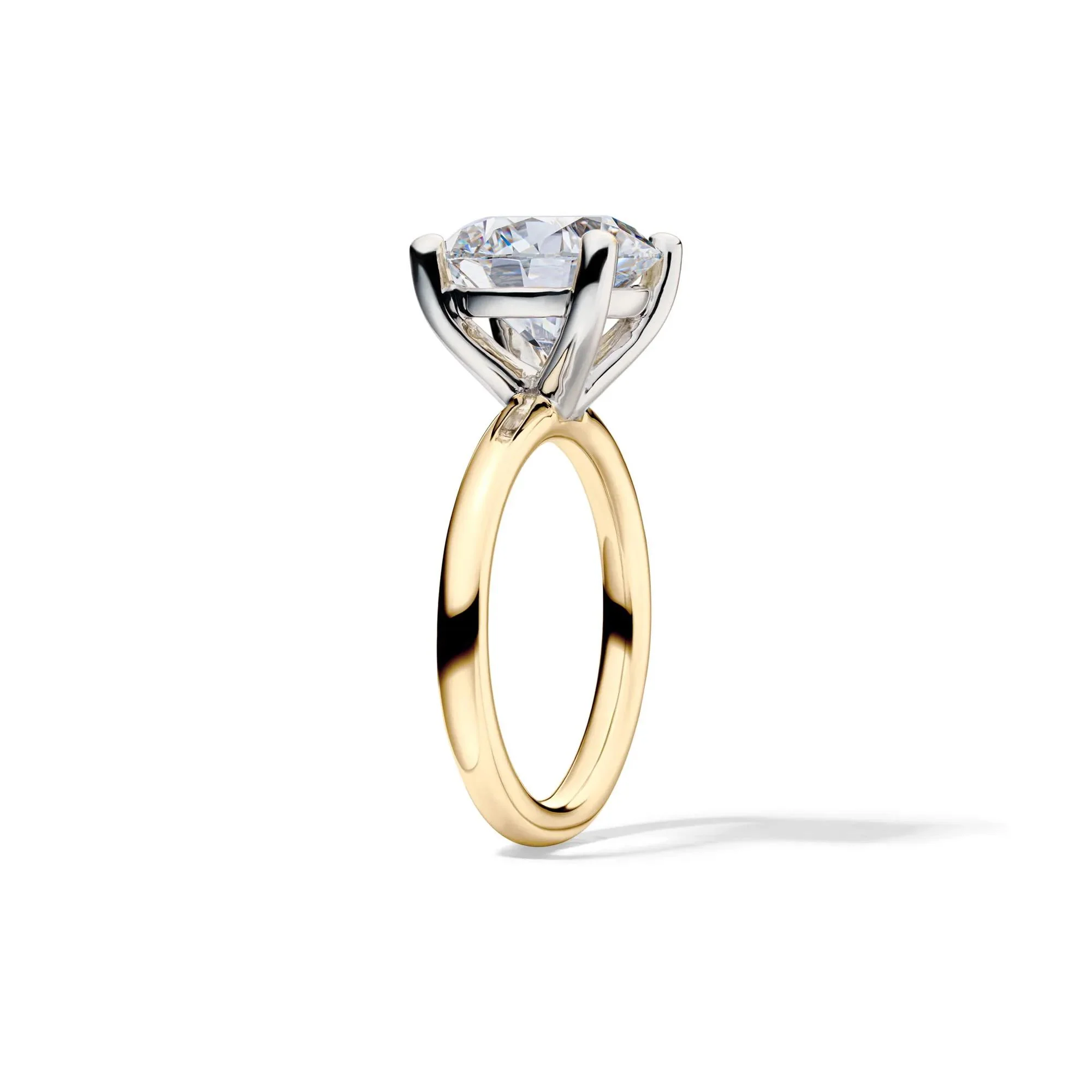 Lab Grown Diamond Round Solitaire Engagement Ring 14K Yellow Gold (5 CT.) Size 11 2mm - Image 3