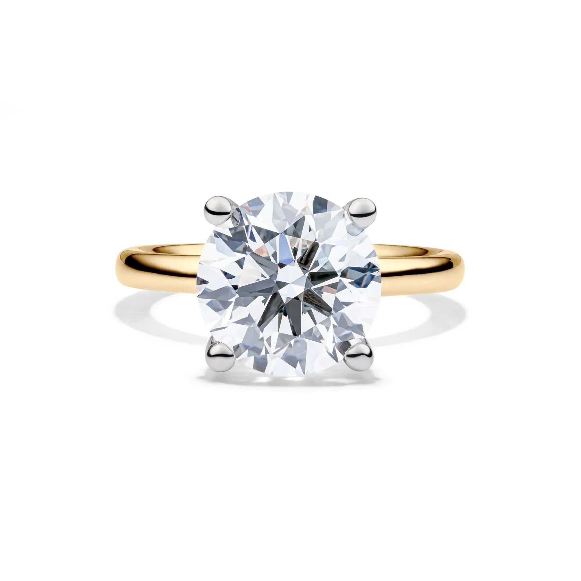 Lab Grown Diamond Round Solitaire Engagement Ring 14K Yellow Gold (5 CT.) Size 7 2mm