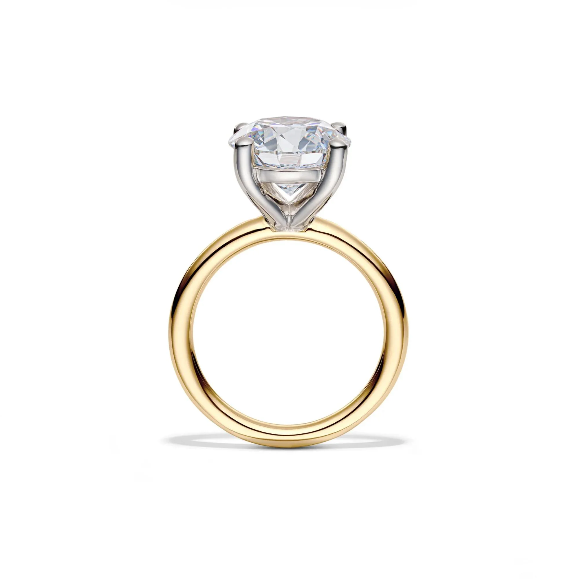 Lab Grown Diamond Round Solitaire Engagement Ring 14K Yellow Gold (5 CT.) Size 7 2mm - Image 2