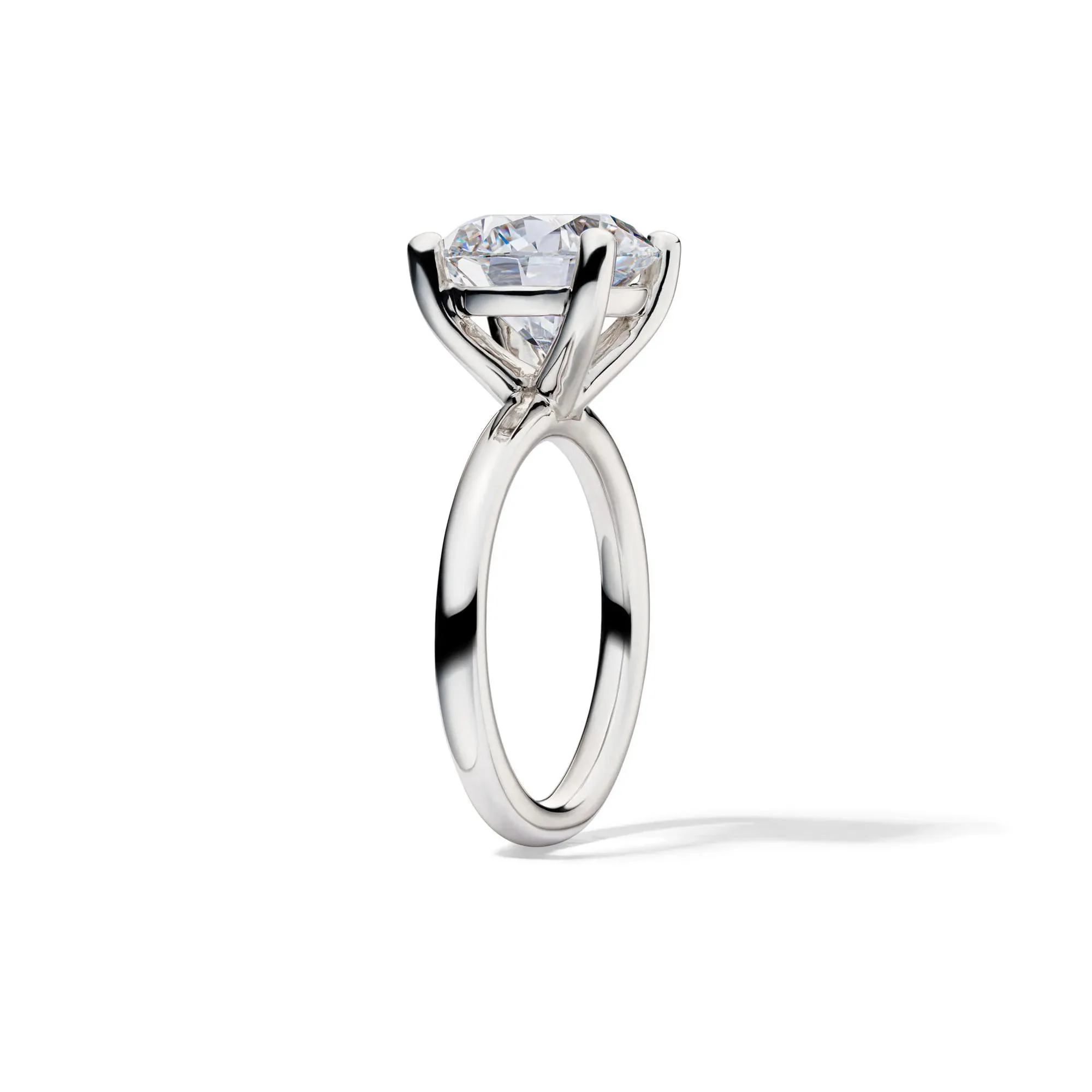 Lab Grown Diamond Round Solitaire Engagement Ring Platinum (5 CT.) White Size 5 2mm - Image 3