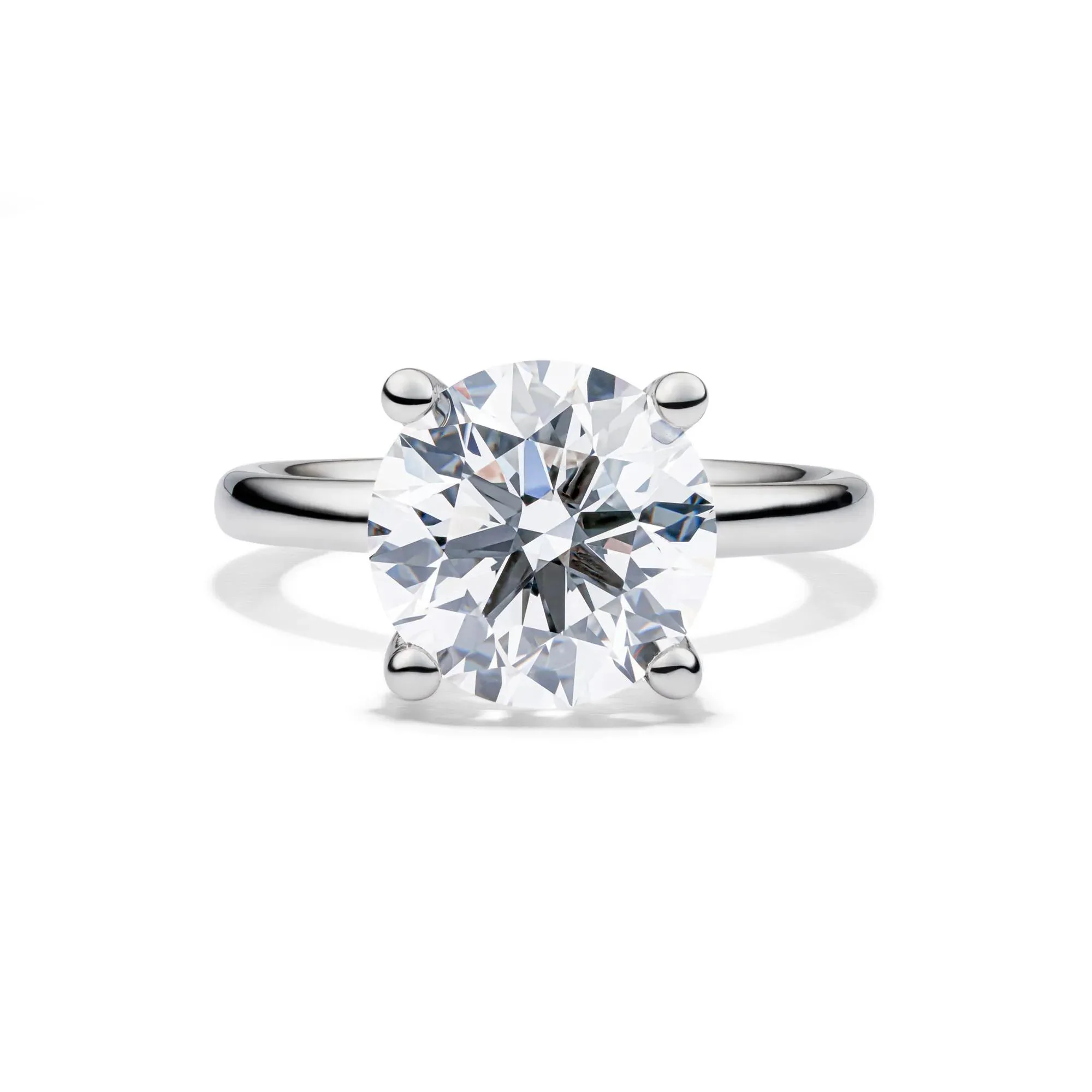 Lab Grown Diamond Round Solitaire Engagement Ring Platinum (5 CT.) White Size 9 2mm