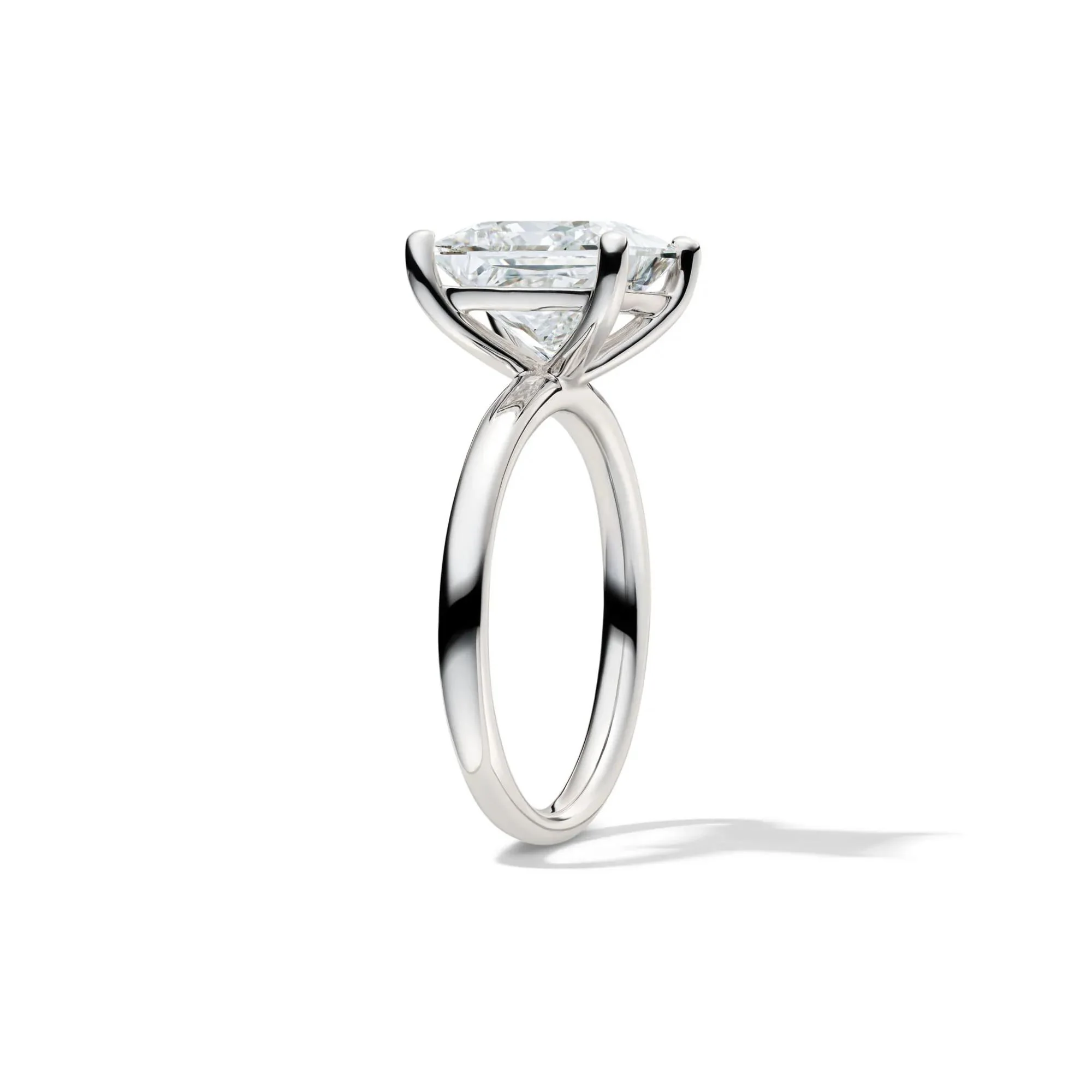 Lab Grown Diamond Princess-Cut Solitaire Engagement Ring Platinum (4 CT.) White Size 6 2mm - Image 3