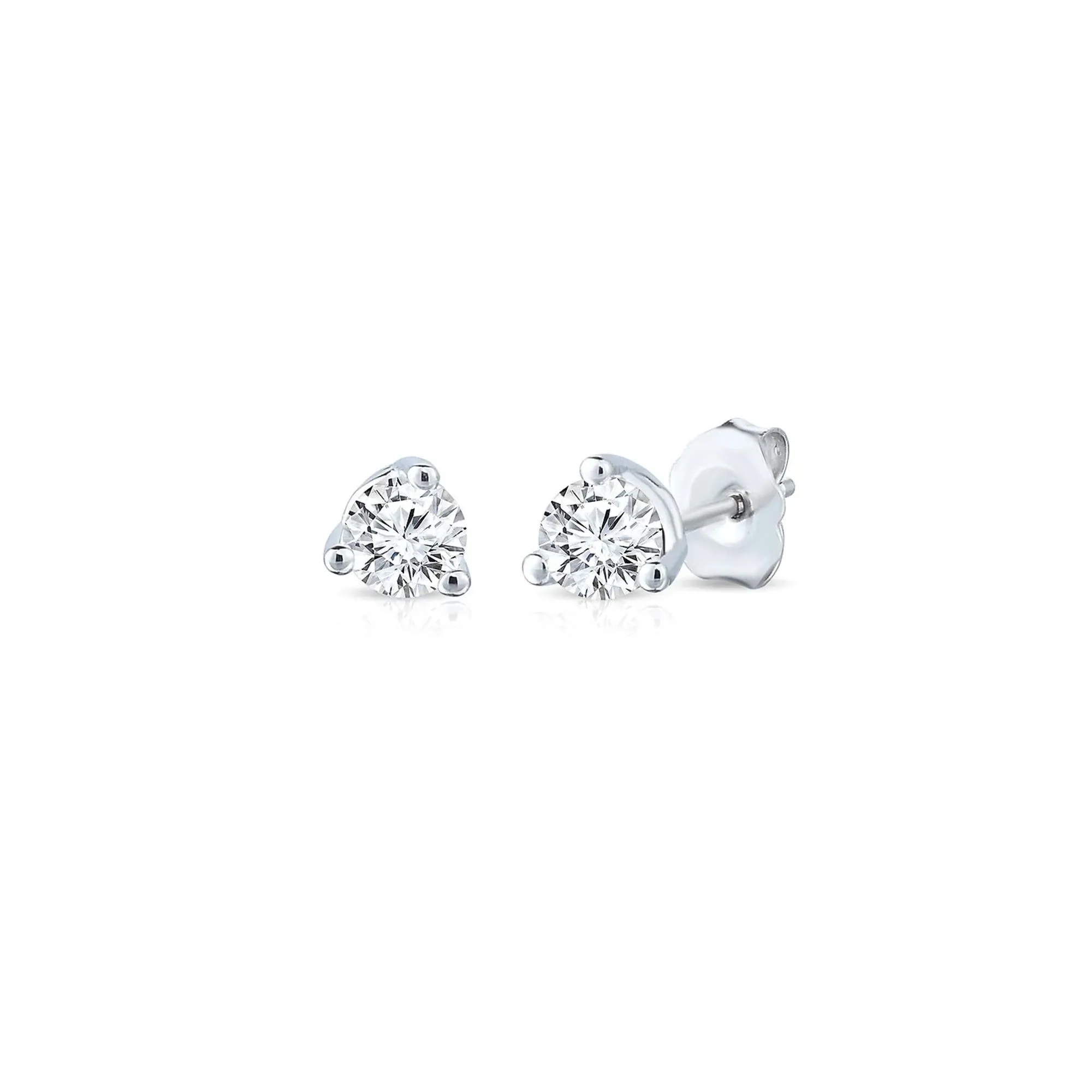 1/7 CT. Tw. Diamond Stud Earrings 14K White Gold Size 2.10mm