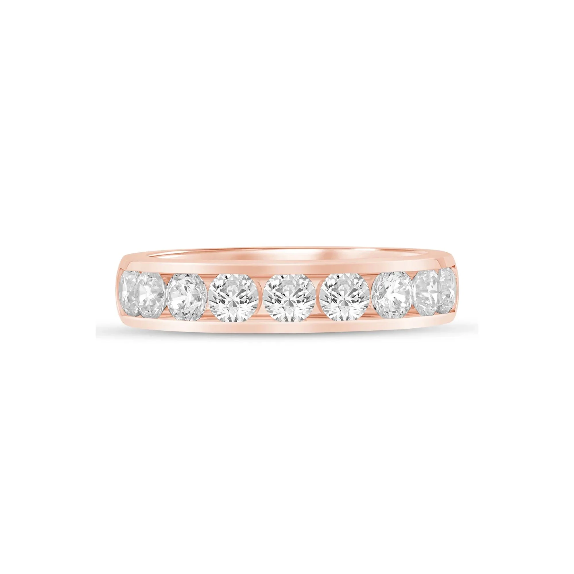 1/2 CT. Tw. Lab Grown Diamond Channel-Set Band Ring 14K Rose Gold Size 6 4.5mm