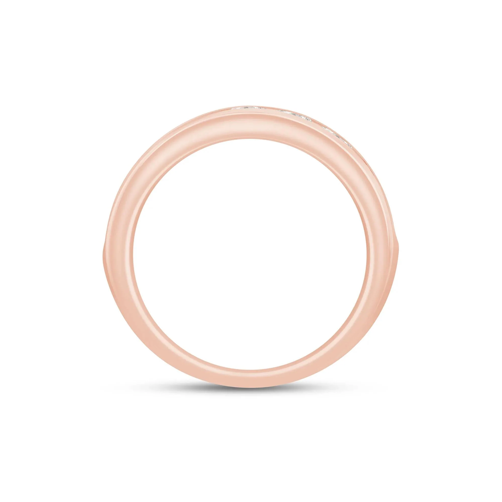 1/2 CT. Tw. Lab Grown Diamond Channel-Set Band Ring 14K Rose Gold Size 7 4.5mm - Image 2