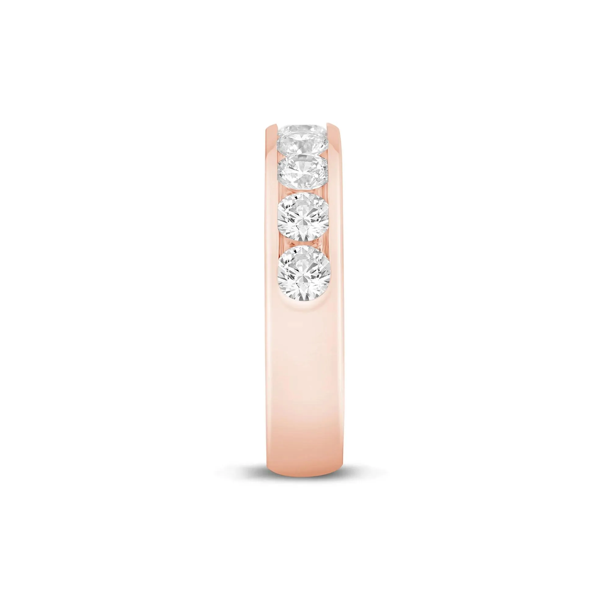 1/2 CT. Tw. Lab Grown Diamond Channel-Set Band Ring 14K Rose Gold Size 8.5 4.5mm - Image 3