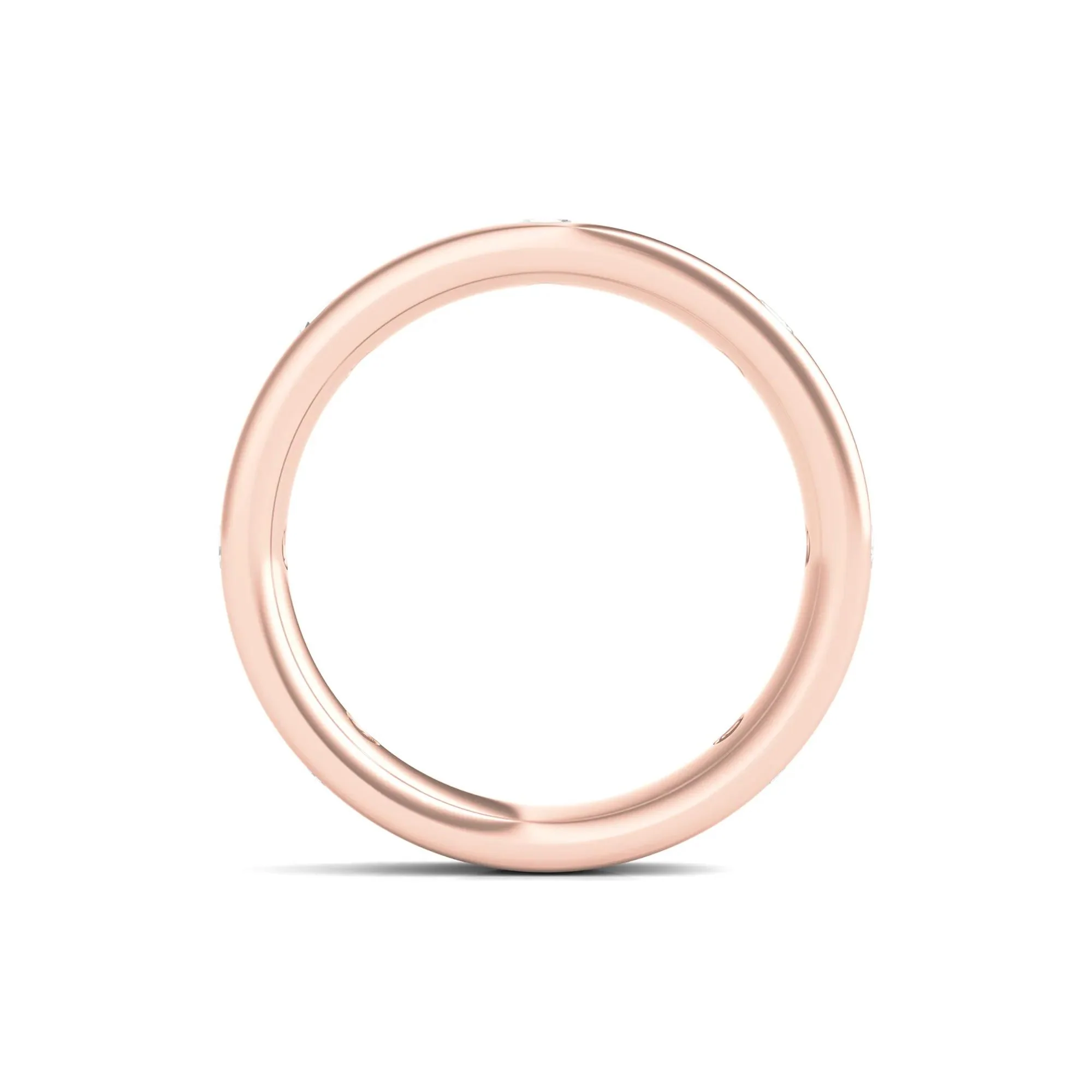 3/4 CT. Tw. Lab Grown Diamond Anniversary Band Ring 14K Rose Gold Round Brilliant Cut Size 8 4mm - Image 2