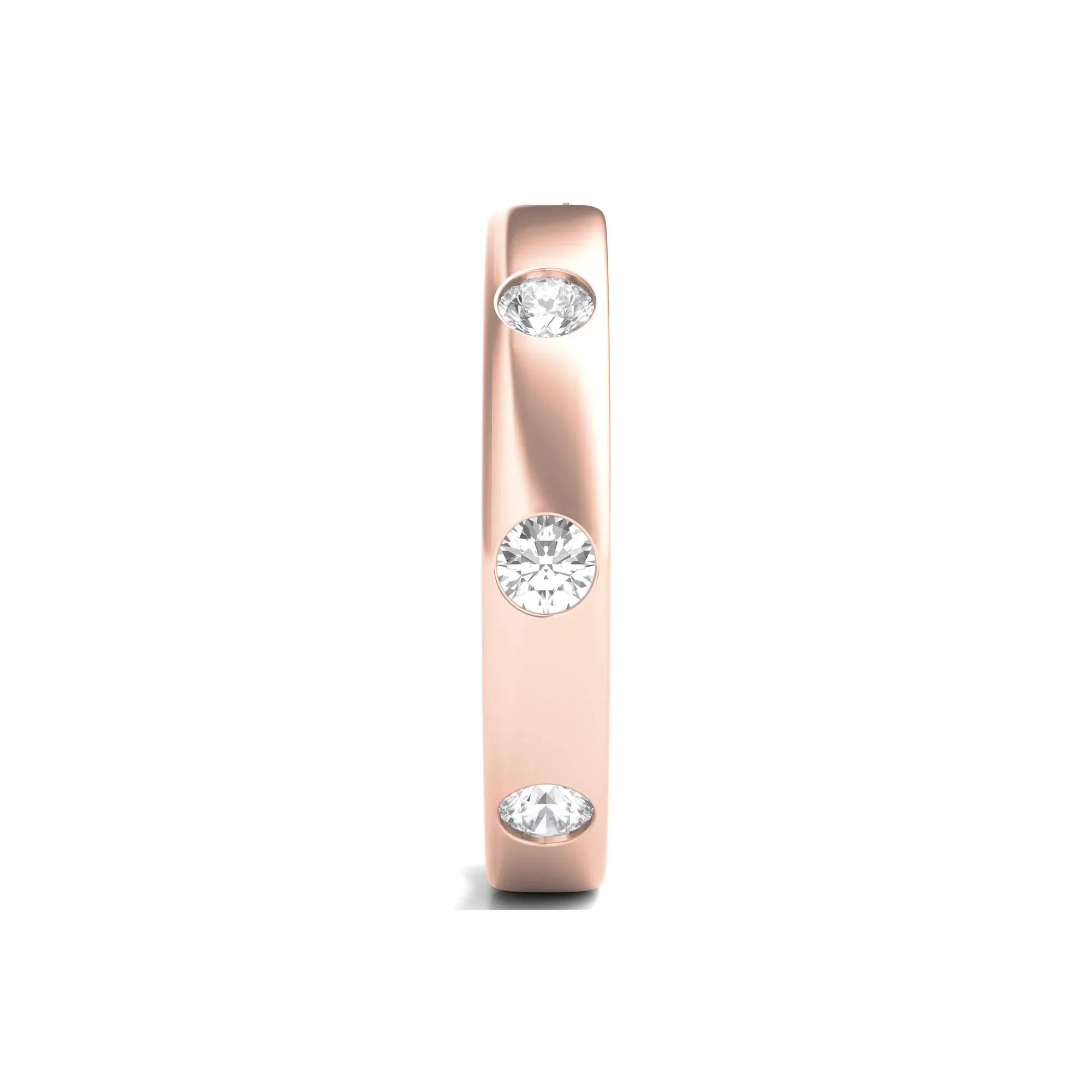3/4 CT. Tw. Lab Grown Diamond Anniversary Band Ring 14K Rose Gold Round Brilliant Cut Size 8.5 4mm - Image 3