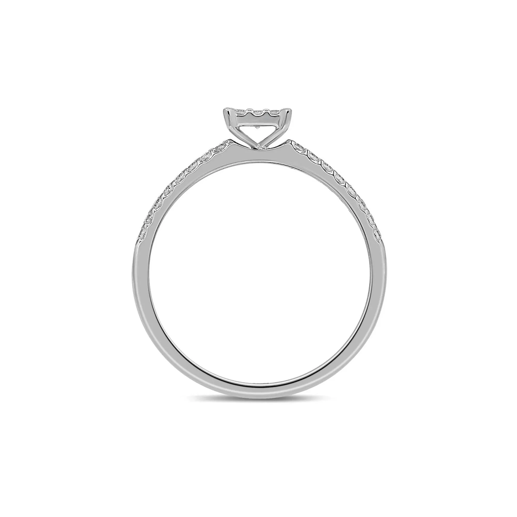 1/4 CT. Tw. Diamond Promise Ring 10K White Gold Round Brilliant Cut Size 6.5 - Image 2