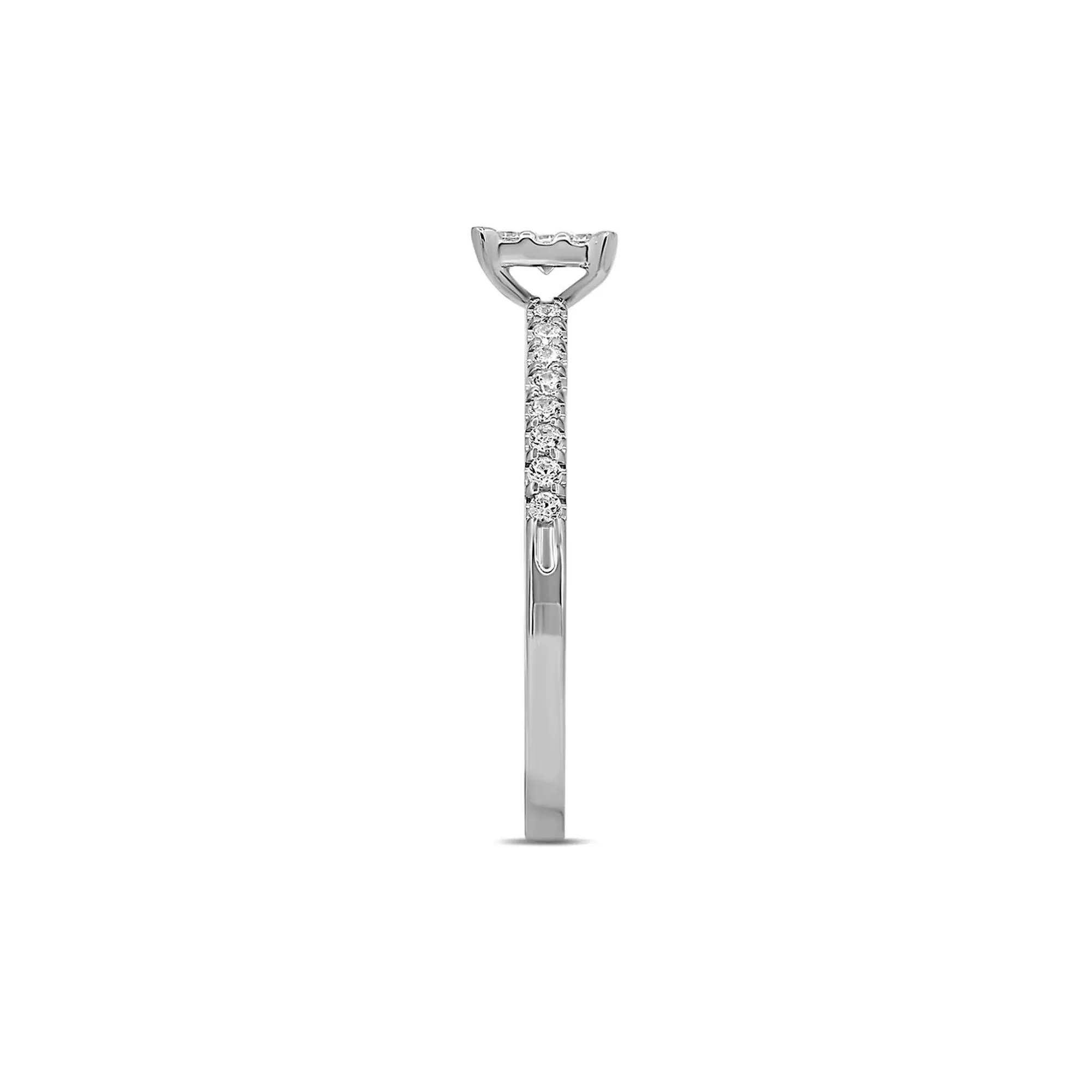 1/4 CT. Tw. Diamond Promise Ring 10K White Gold Round Brilliant Cut Size 6.5 - Image 3