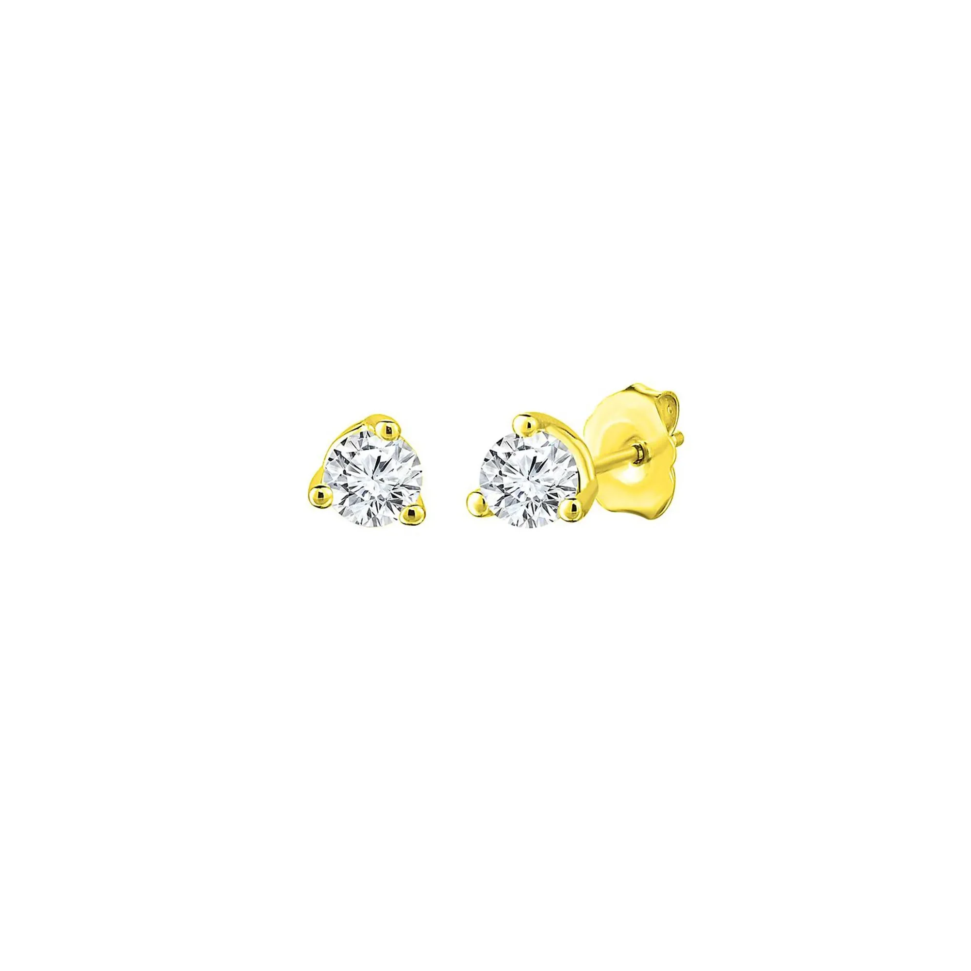 1/7 CT. Tw. Diamond Stud Earrings 14K Yellow Gold Size 2.10mm