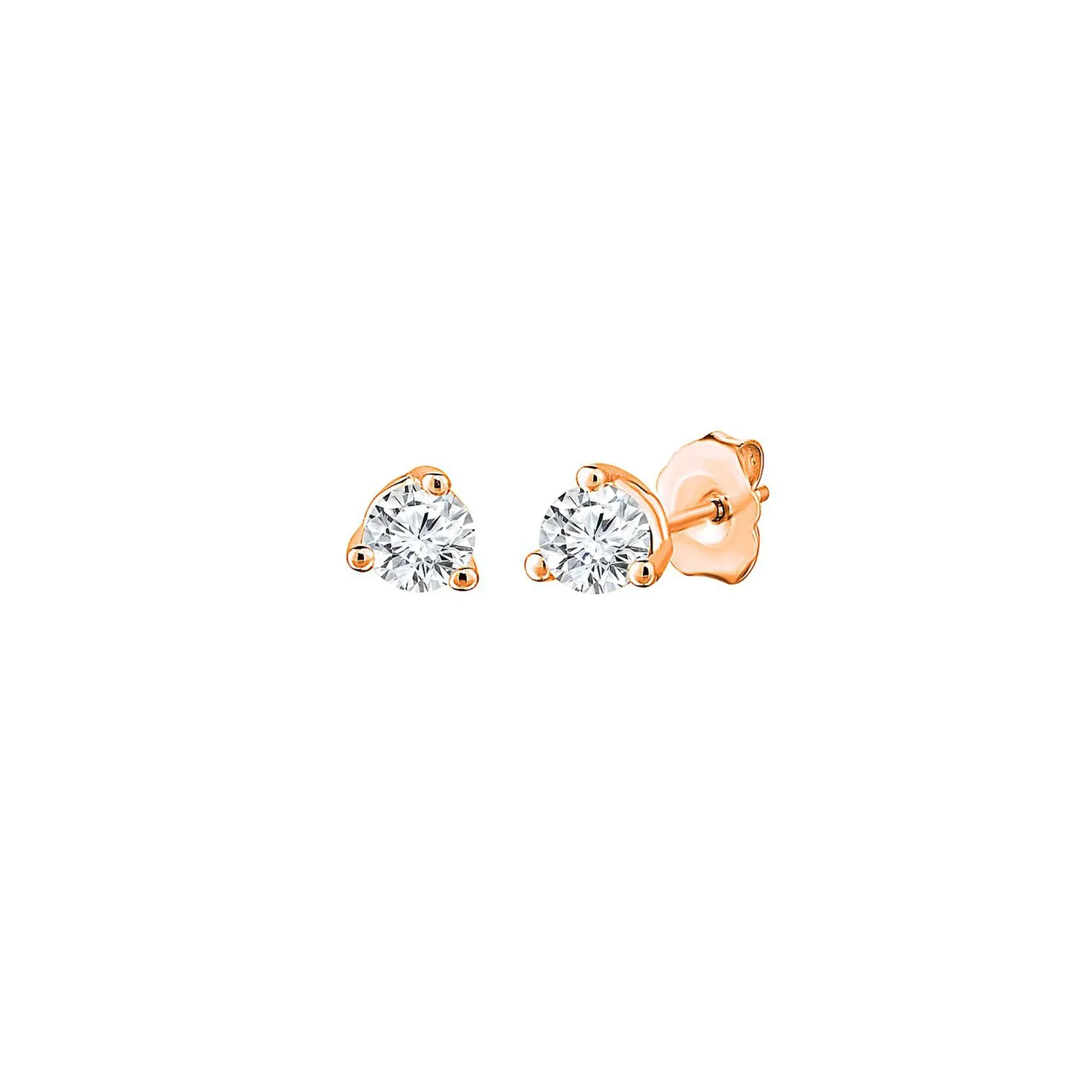 1/7 CT. Tw. Diamond Stud Earrings 14K Rose Gold Size 2.10mm