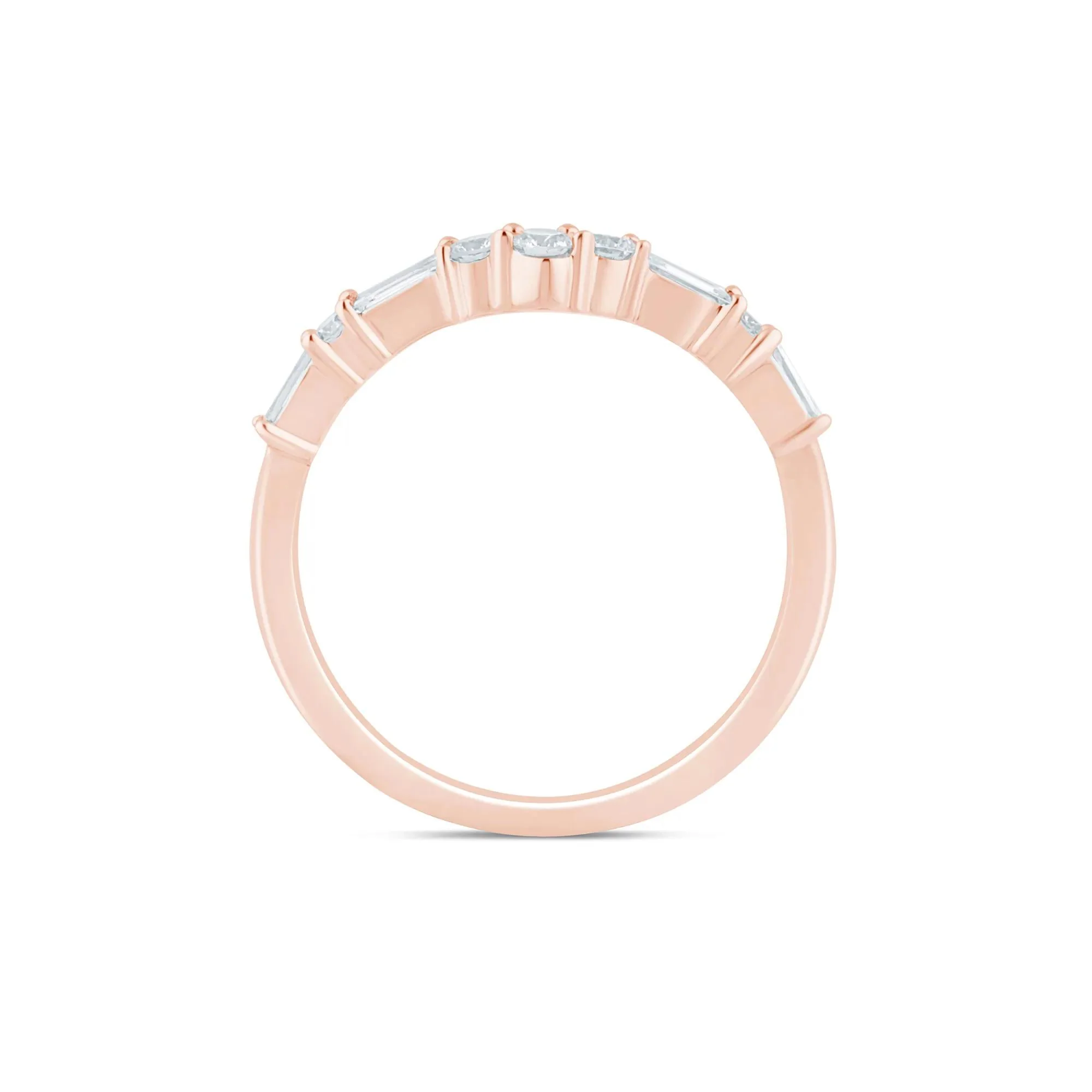 1/3 CT. Tw. Lab Grown Diamond Contour Band Ring 14K Rose Gold Size 7 - Image 2