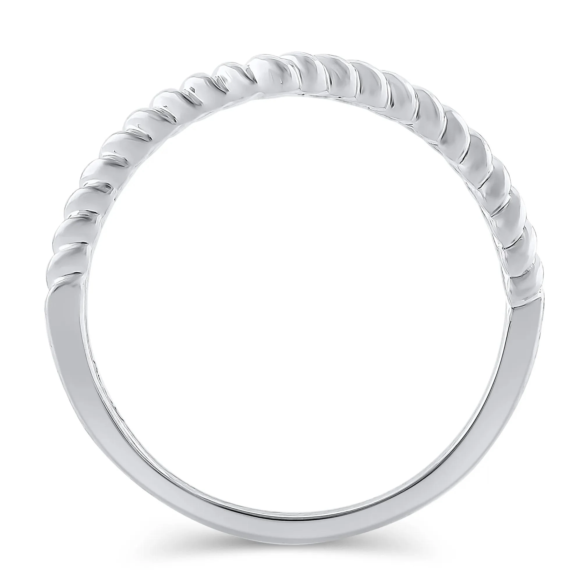 Chevron Twist Band Ring 14K White Gold Size 8.5.5mm - Image 2