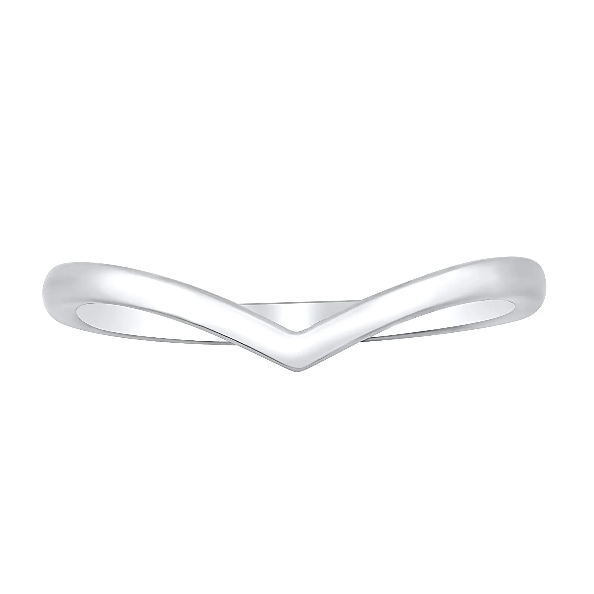 Chevron Band Ring 14K White Gold Size 6 5.5mm