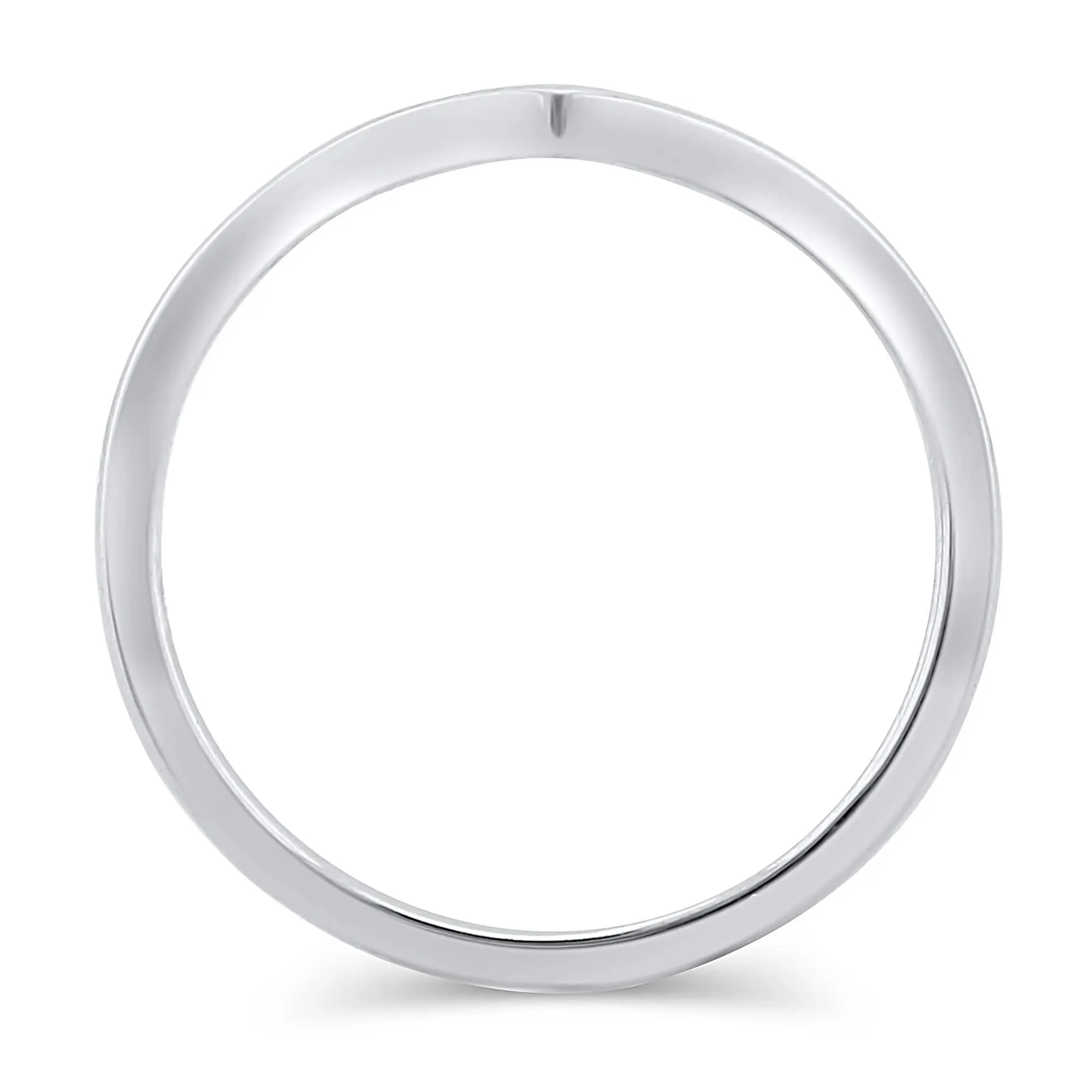 Chevron Band Ring 14K White Gold Size 7 5.5mm - Image 2