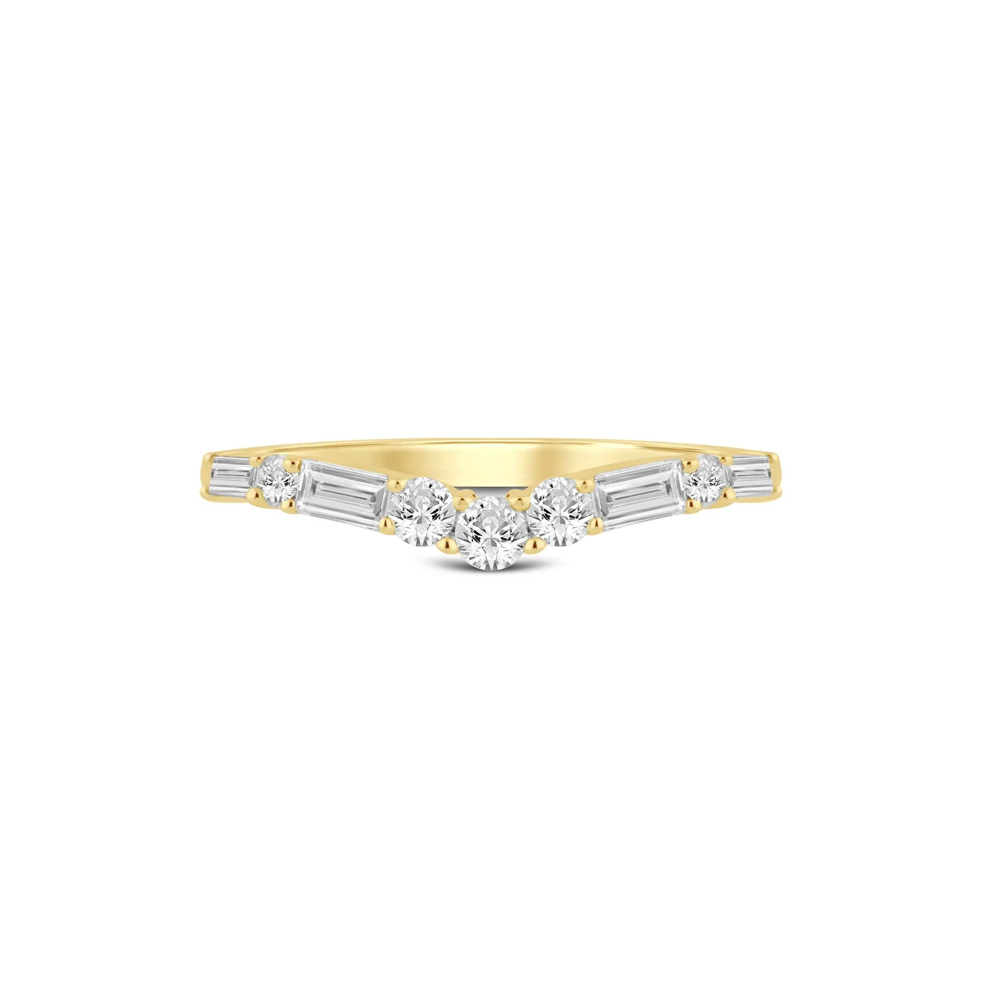 1/3 CT. Tw. Lab Grown Diamond Contour Band Ring 14K Yellow Gold Size 7.5