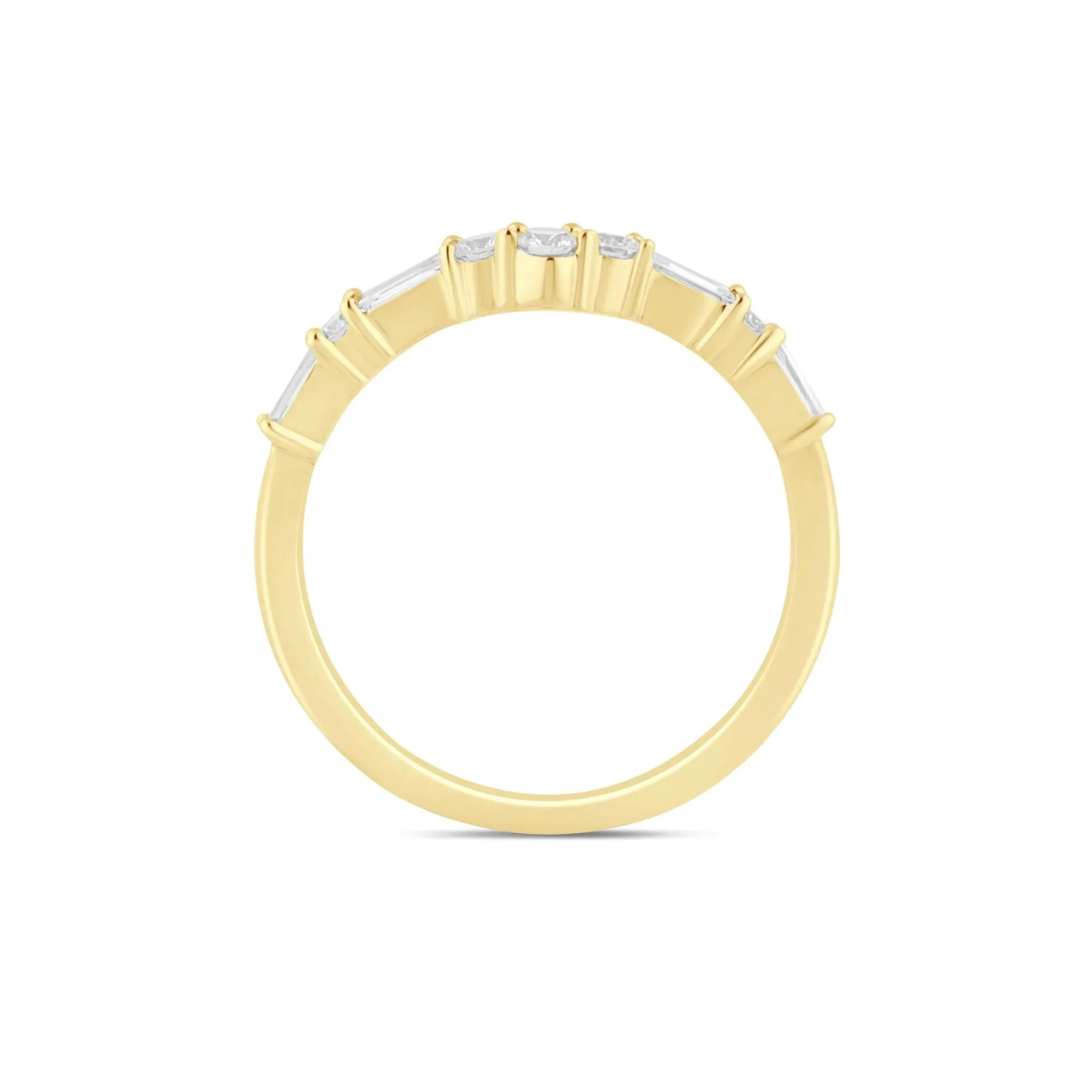 1/3 CT. Tw. Lab Grown Diamond Contour Band Ring 14K Yellow Gold Size 7.5 - Image 2