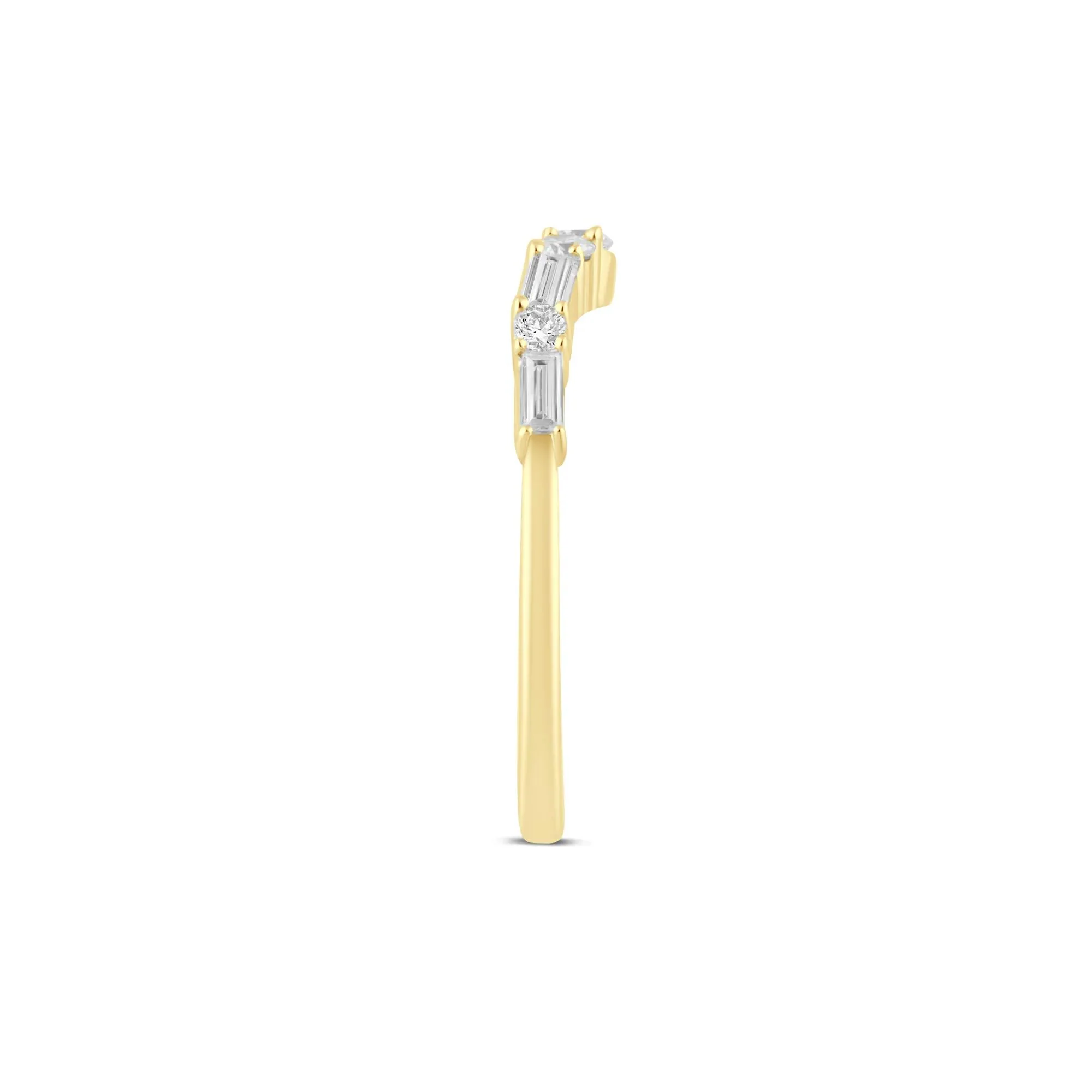 1/3 CT. Tw. Lab Grown Diamond Contour Band Ring 14K Yellow Gold Size 8.5 - Image 3