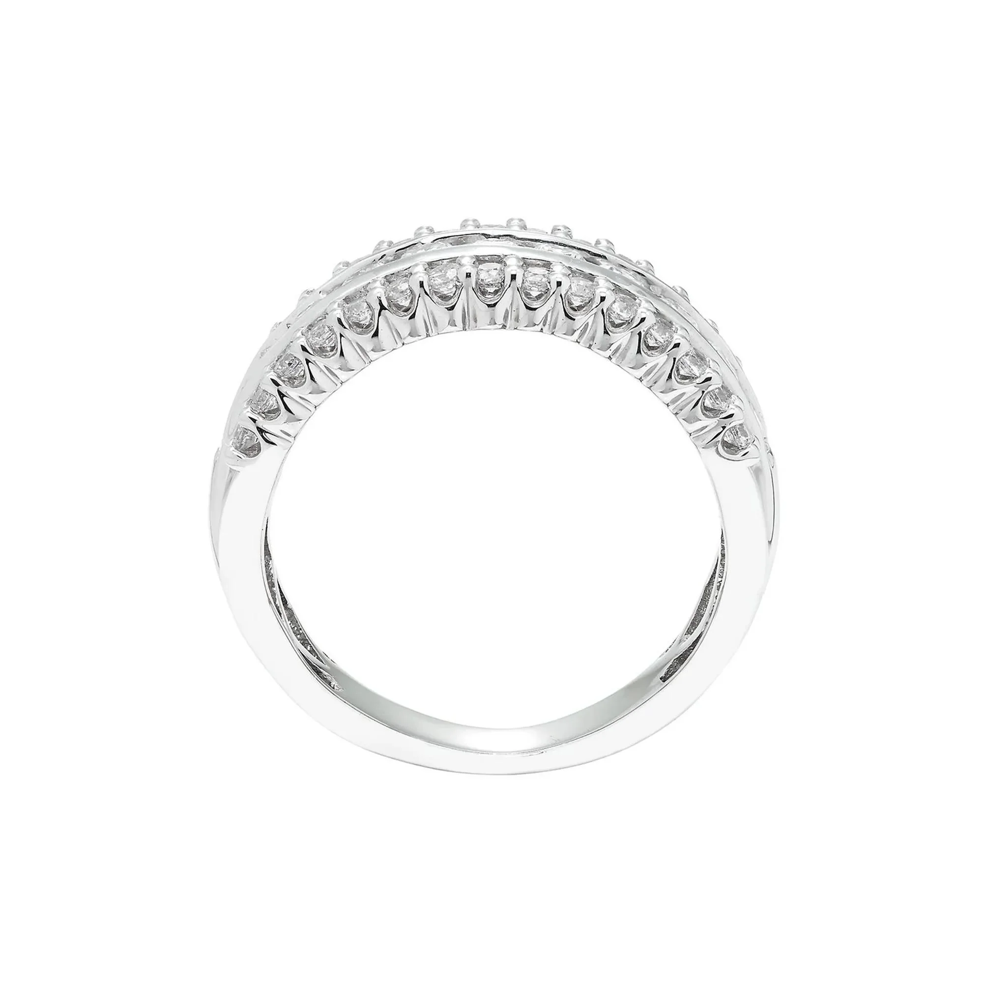 1 CT. Tw. Diamond Ring 10K White Gold Round Brilliant Cut Size 7.5 - Image 2