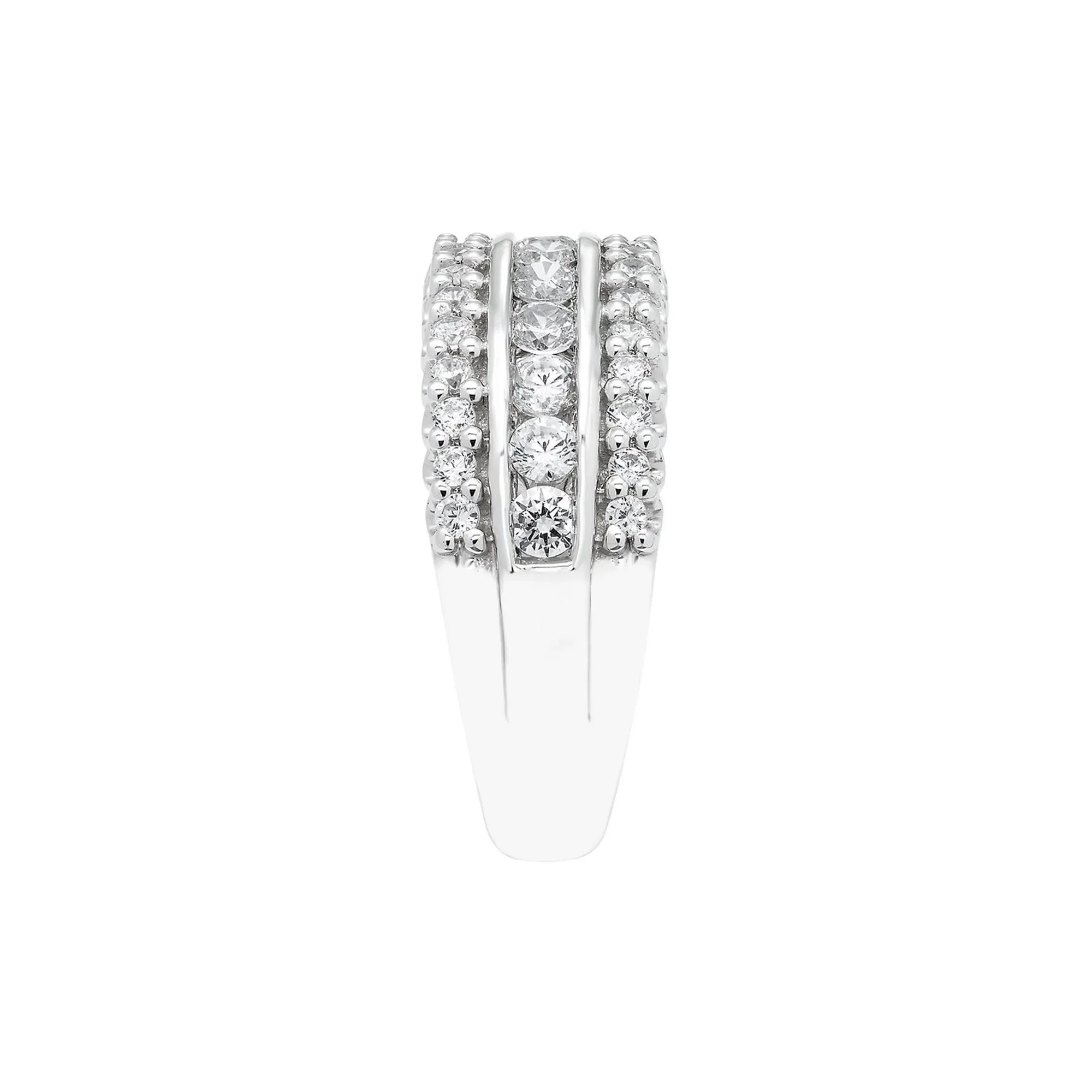 1 CT. Tw. Diamond Ring 10K White Gold Round Brilliant Cut Size 7.5 - Image 3