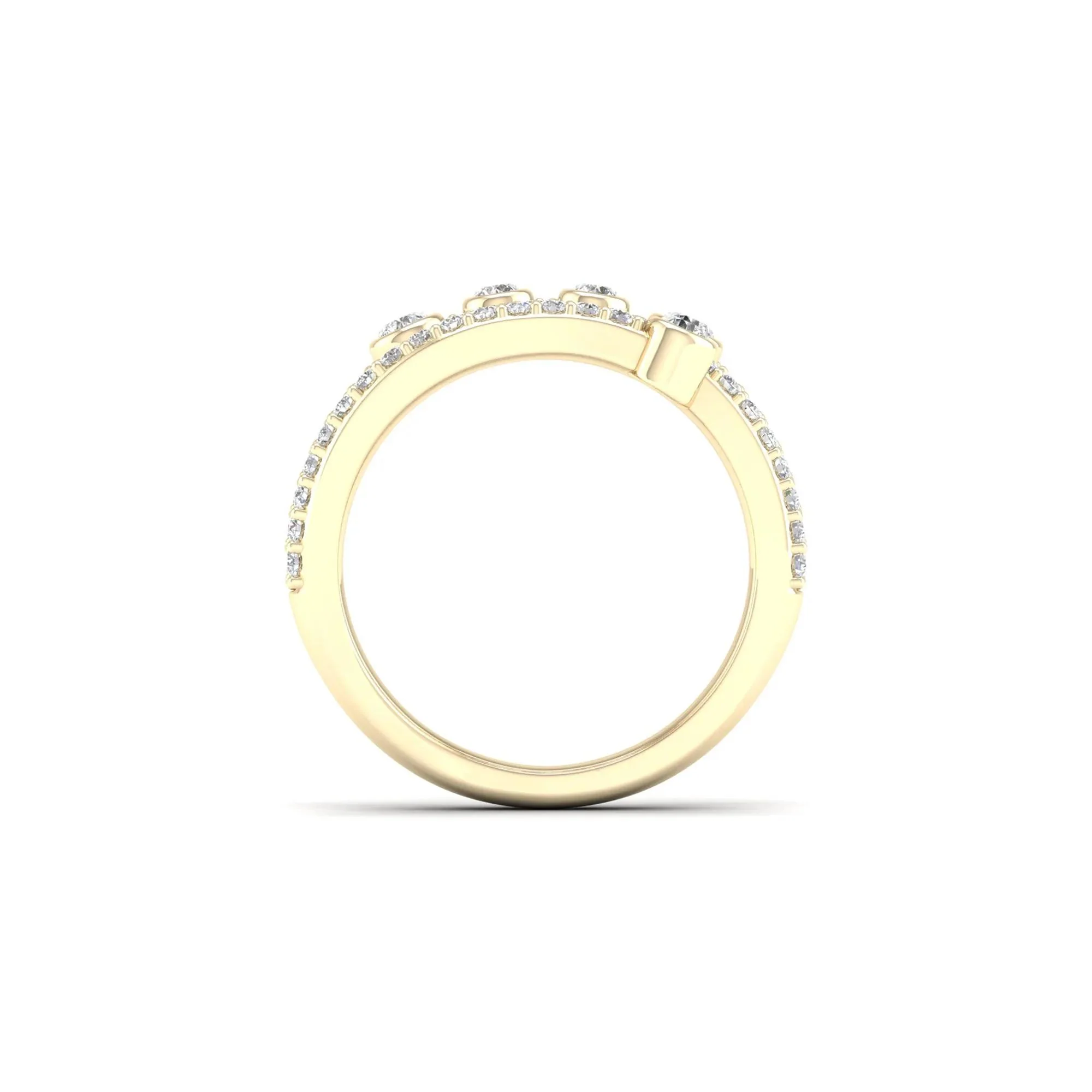 3/4 CT. Tw. Diamond Bezel Wrap Ring 10K Yellow Gold Size 6.5 2mm - Image 2