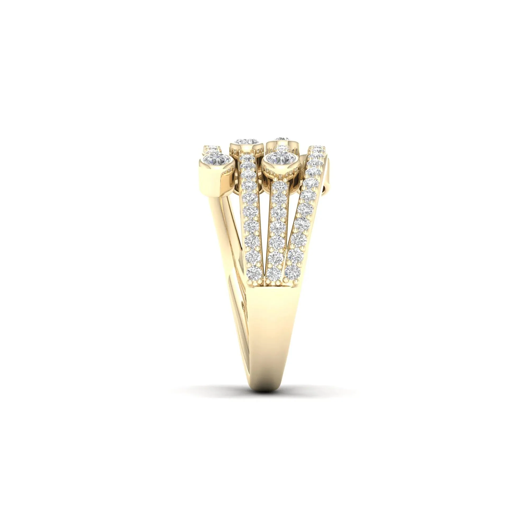 3/4 CT. Tw. Diamond Bezel Wrap Ring 10K Yellow Gold Size 7.5 2mm - Image 3