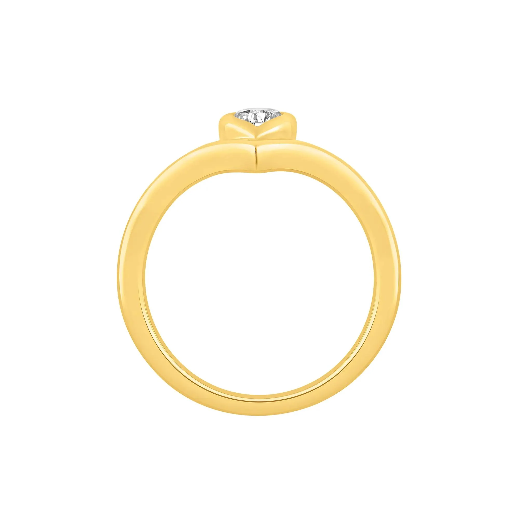 1/3 CT. Tw. Lab Grown Diamond Chevron Teardrop Ring 14K Yellow Gold Round Brilliant Cut Size 10 2mm - Image 2
