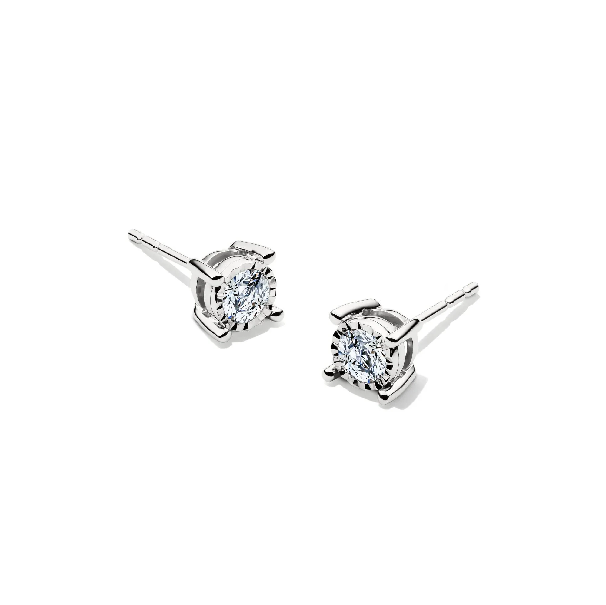 1/3 CT. Tw. Lab Grown Diamond Round Illusion Stud Earrings 10K White Gold Size 5.40mm