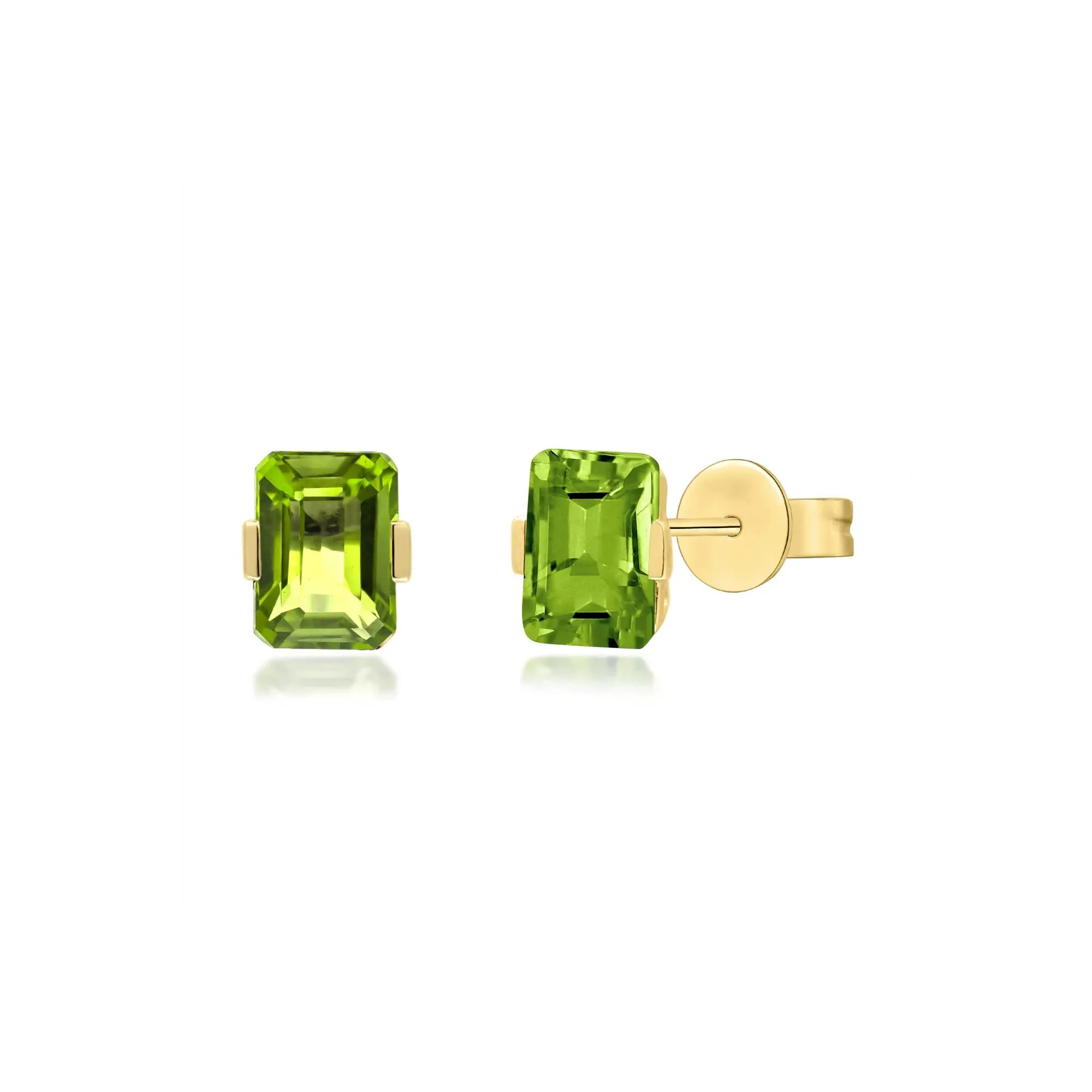 Tension-Set Peridot Earrings 10K Yellow Gold Size 5.50mm