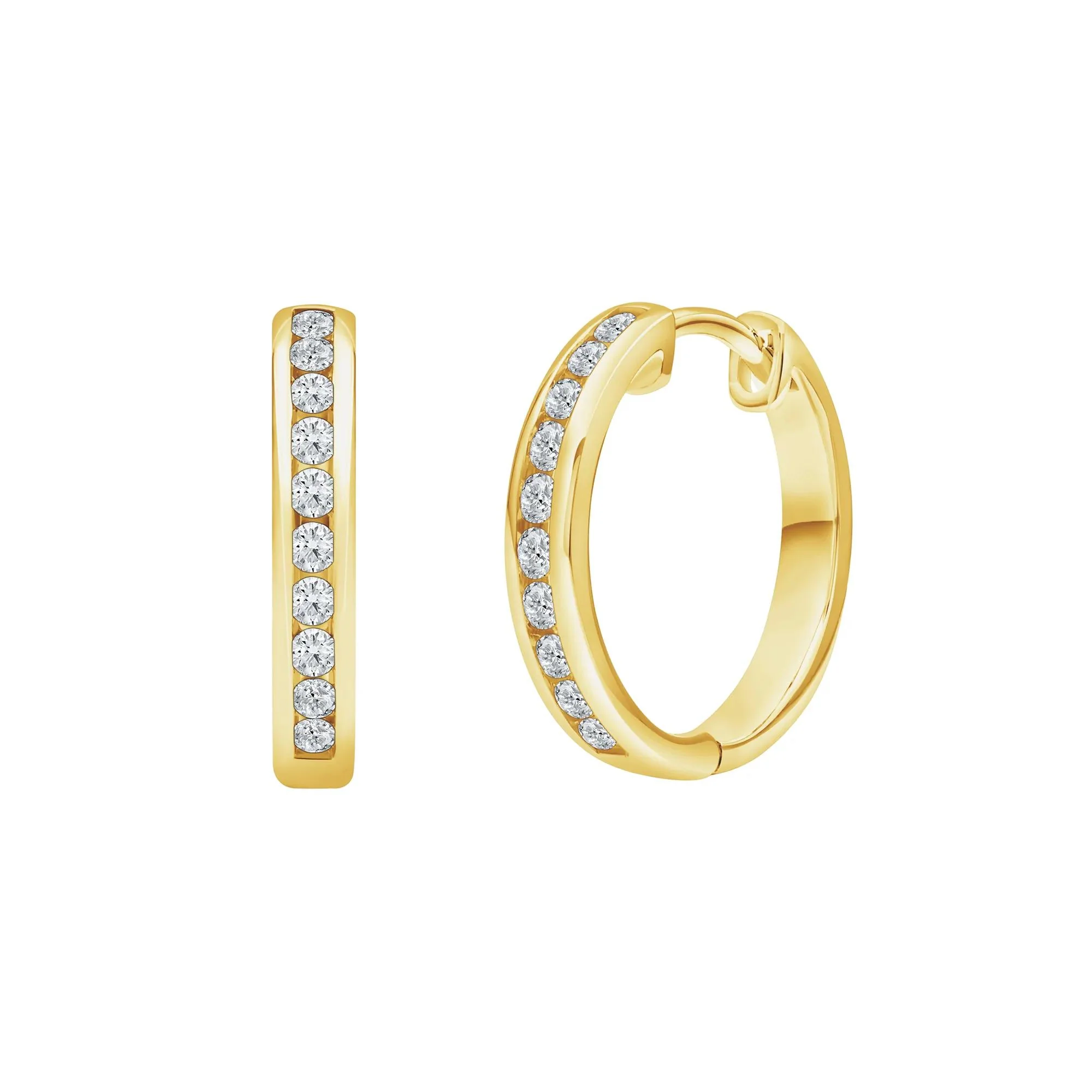 1/3 CT. Tw. Lab Grown Diamond Hoop Earrings 14K Yellow Gold Size 16.00mm