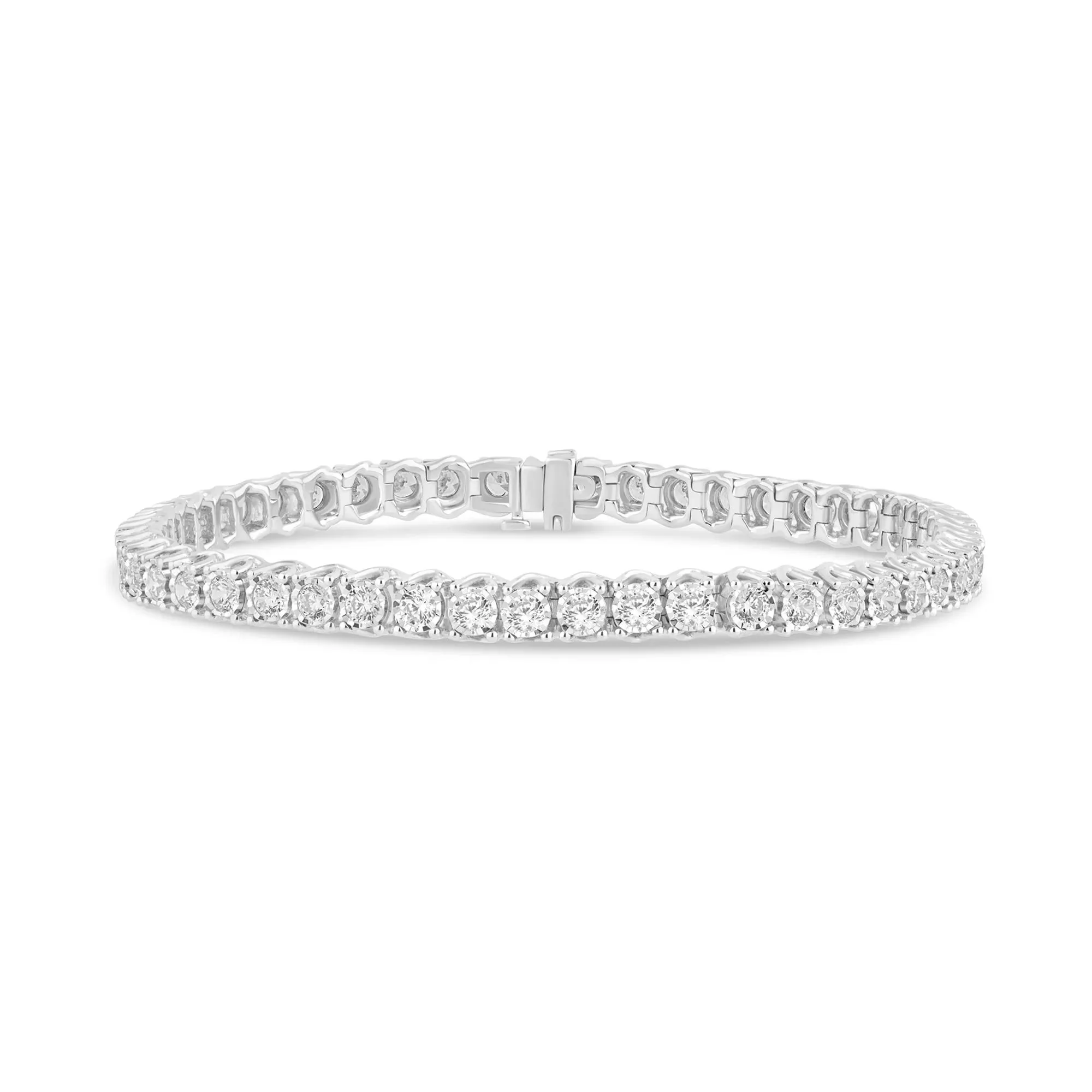 5 CT. Tw. Lab Grown Diamond Illusion Bracelet 10K White Gold Size 7.00mm