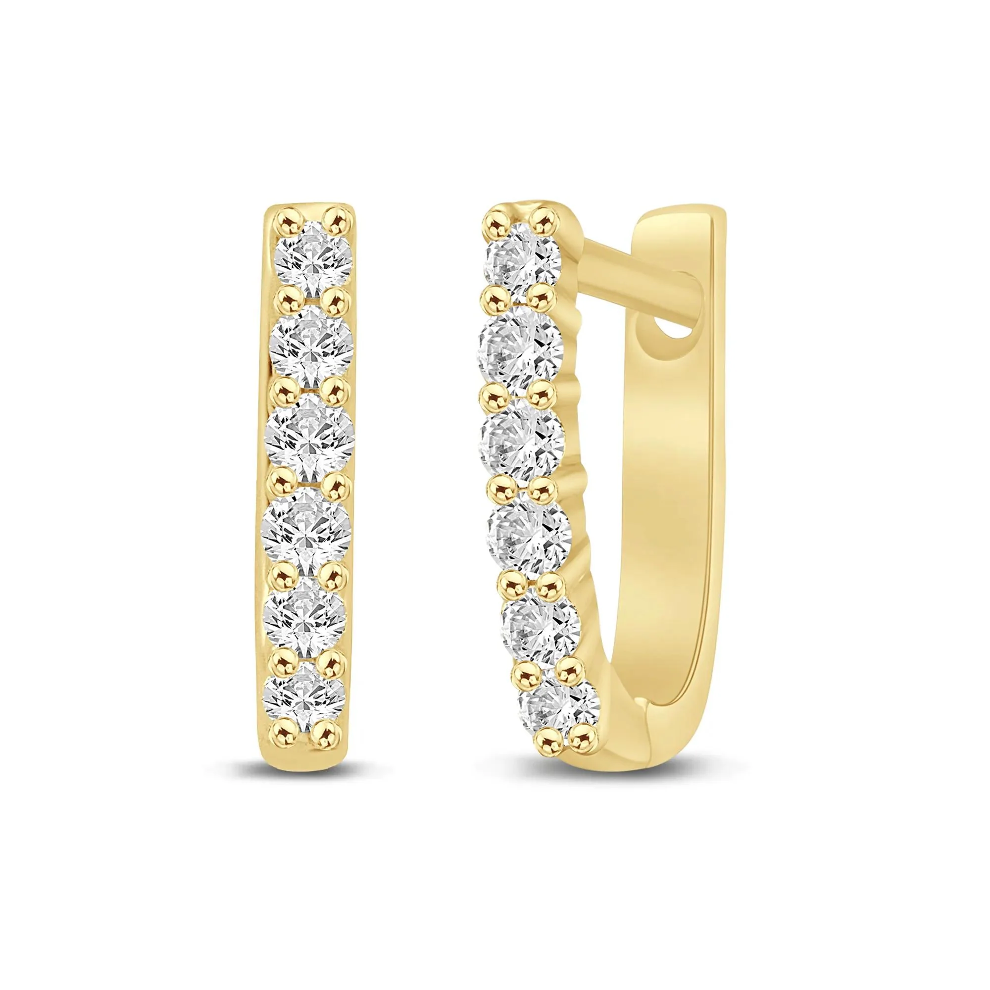 1/4 CT. Tw. Diamond Huggie Earrings 10K Yellow Gold Size 20.00mm