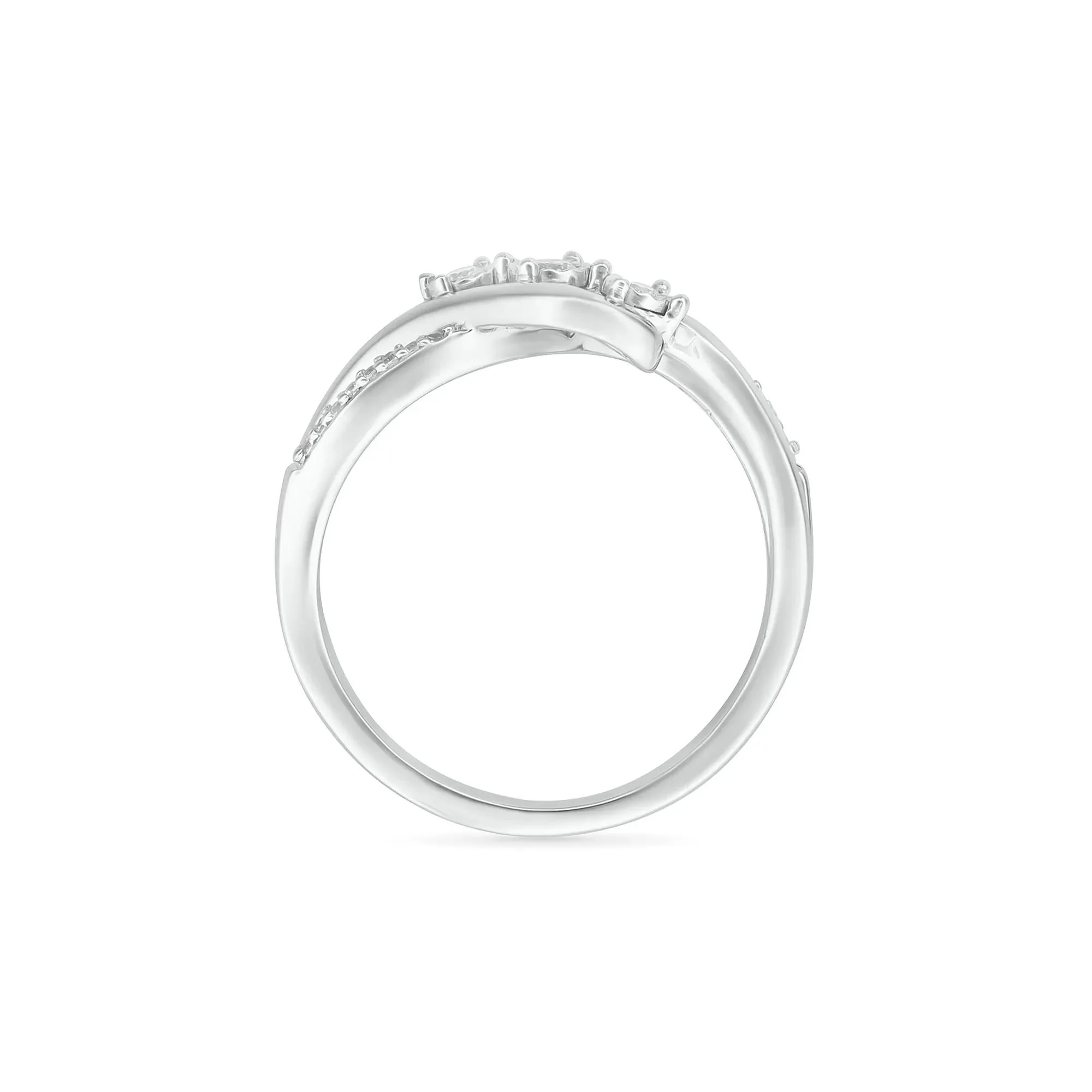 1/8 CT. Tw. Diamond Promise Ring 10K White Gold Round Brilliant Cut Size 8 - Image 2