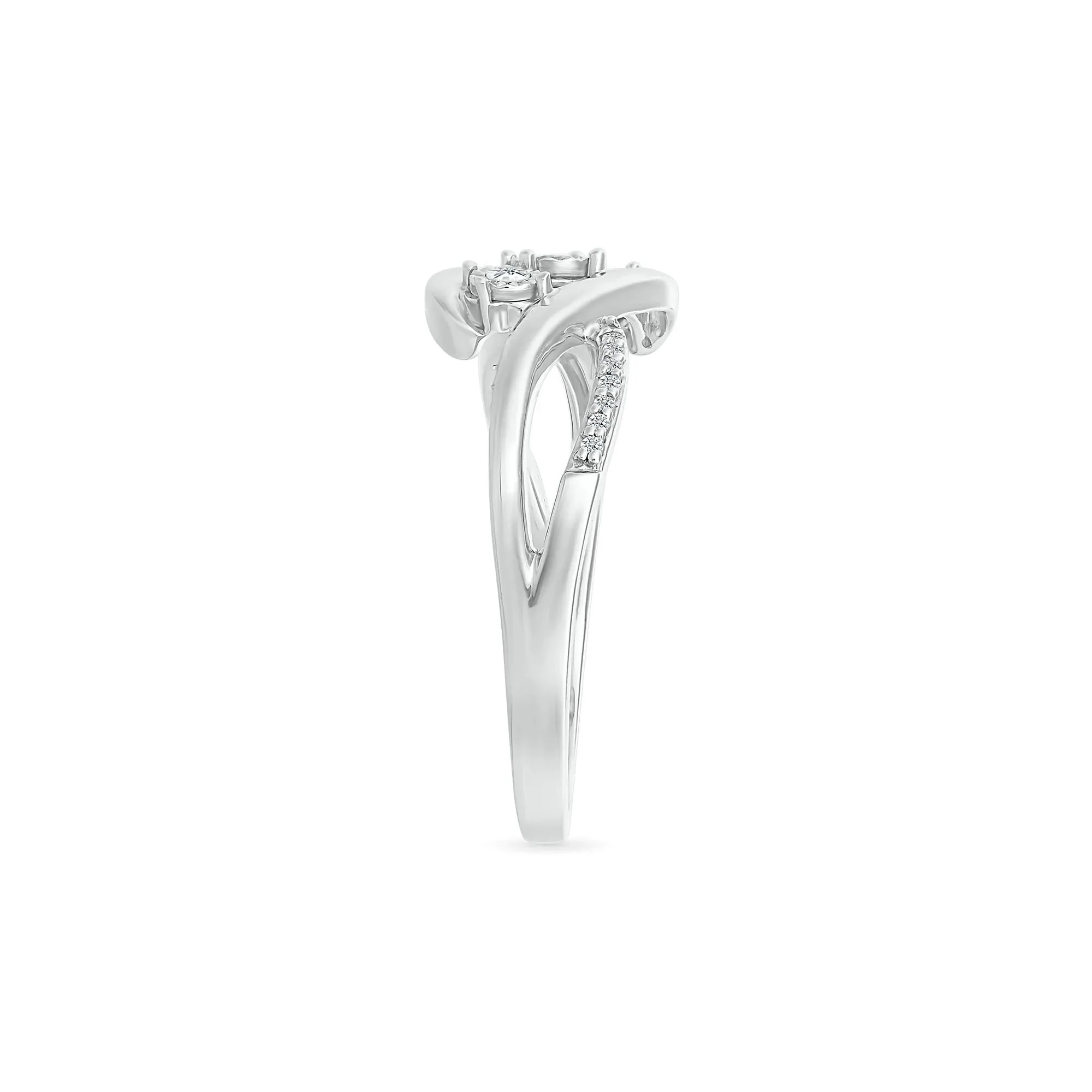 1/8 CT. Tw. Diamond Promise Ring 10K White Gold Round Brilliant Cut Size 8.5 - Image 3