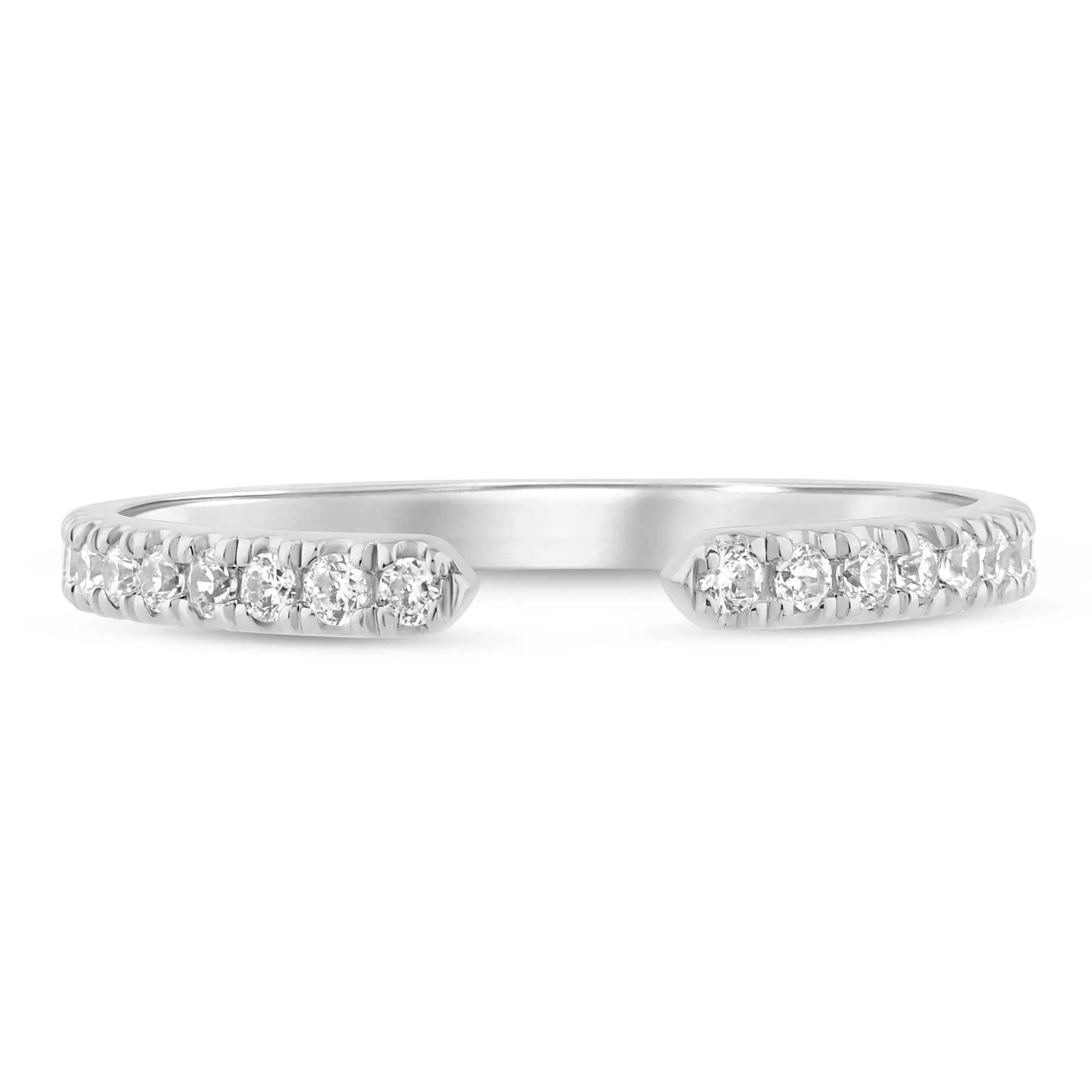 1/4 CT. Tw. Lab Grown Diamond Open Band Ring 14K White Gold Round Brilliant Cut Size 5 1mm