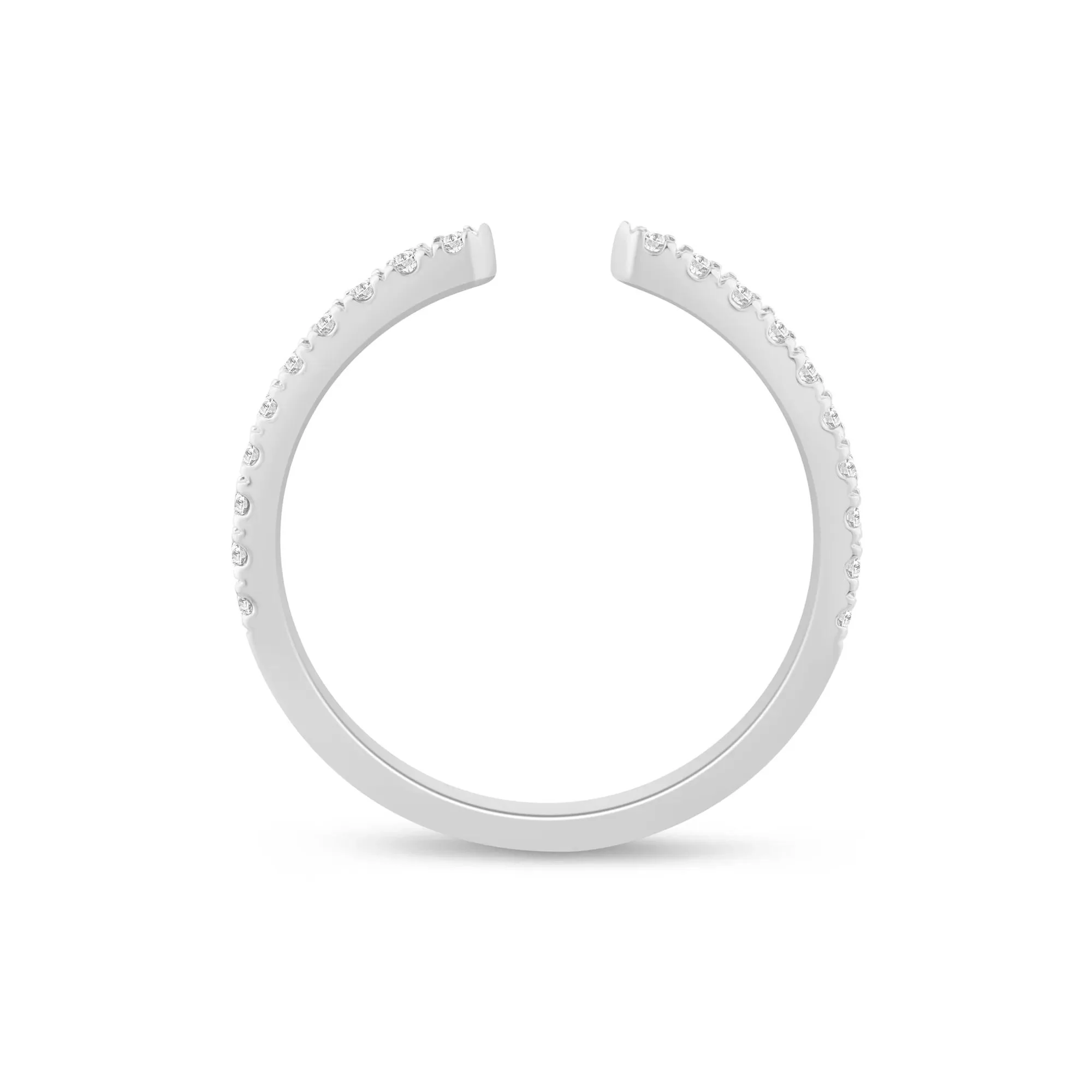 1/4 CT. Tw. Lab Grown Diamond Open Band Ring 14K White Gold Round Brilliant Cut Size 8 1mm - Image 2