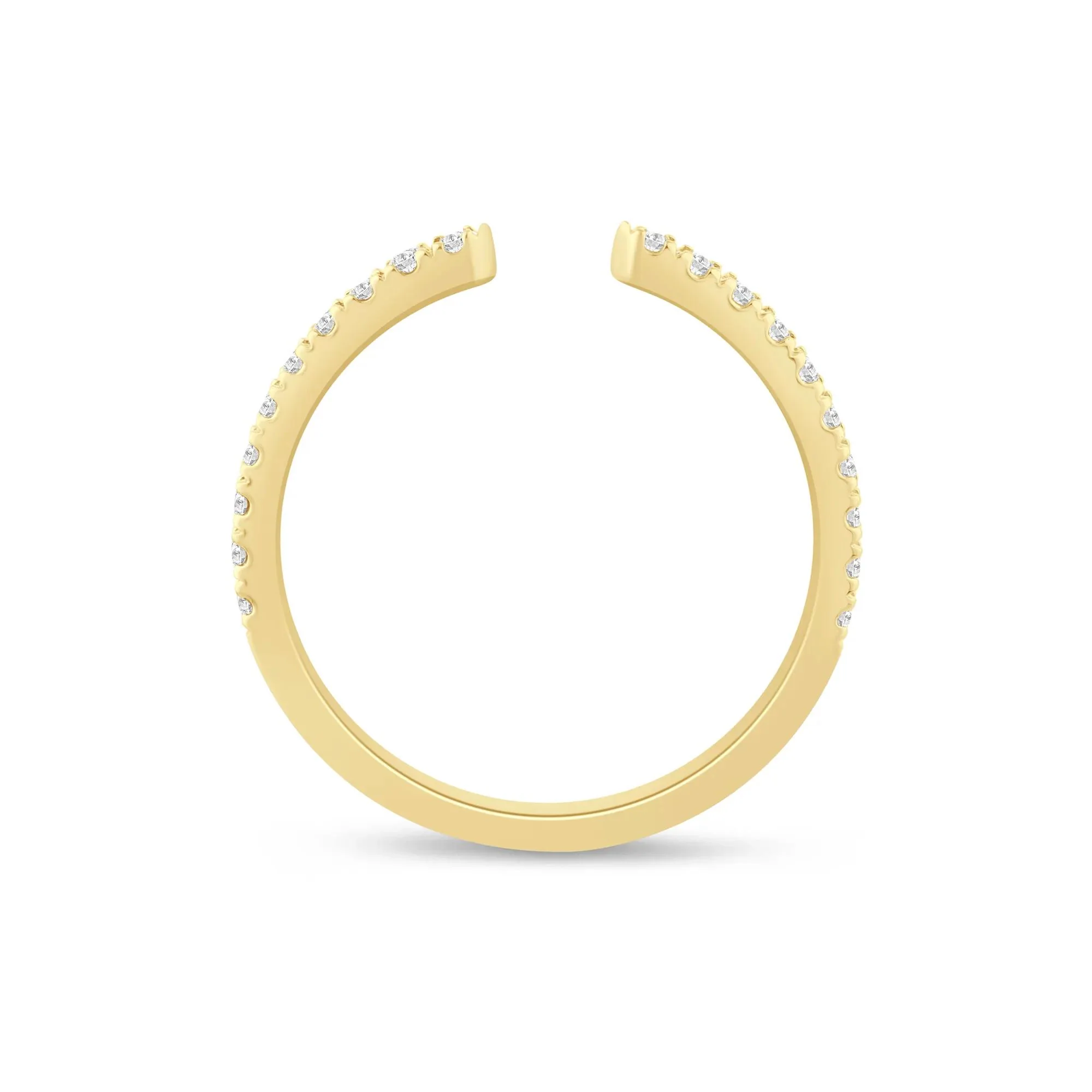 1/4 CT. Tw. Lab Grown Diamond Open Band Ring 14K Yellow Gold Round Brilliant Cut Size 7.5 1mm - Image 2
